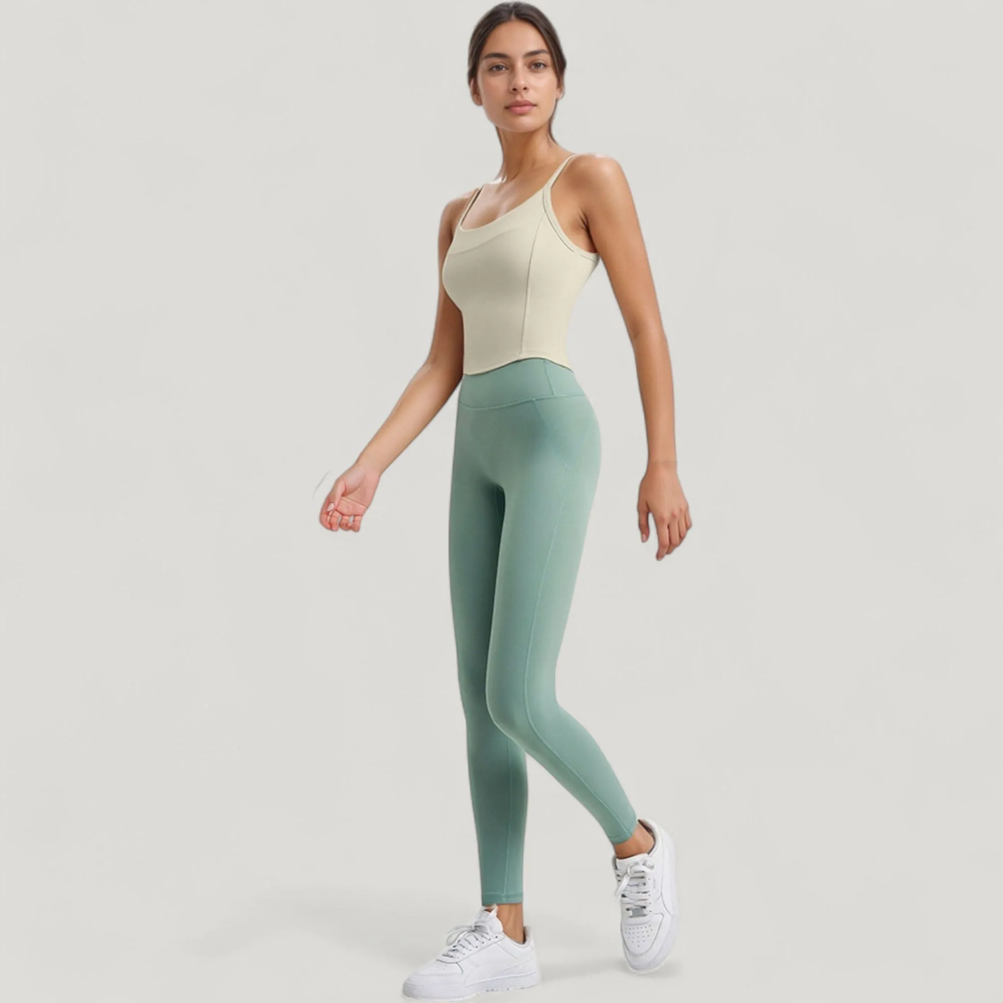 Anna-Kaci Active Women's Strappy Back Longline Activewear Tank Top with Scoop Neckline and Built-In Bra Support sold by Anna-Kaci product image thumbnail 2