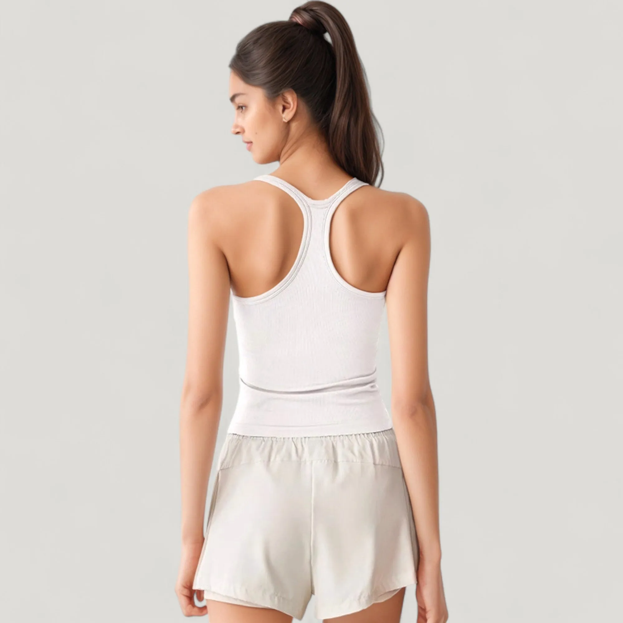 Anna-Kaci Active Women's Scoop Neck Fitted Activewear Tank Top with Racerback Design and Soft Stretch Fabric sold by Anna-Kaci product image thumbnail 3