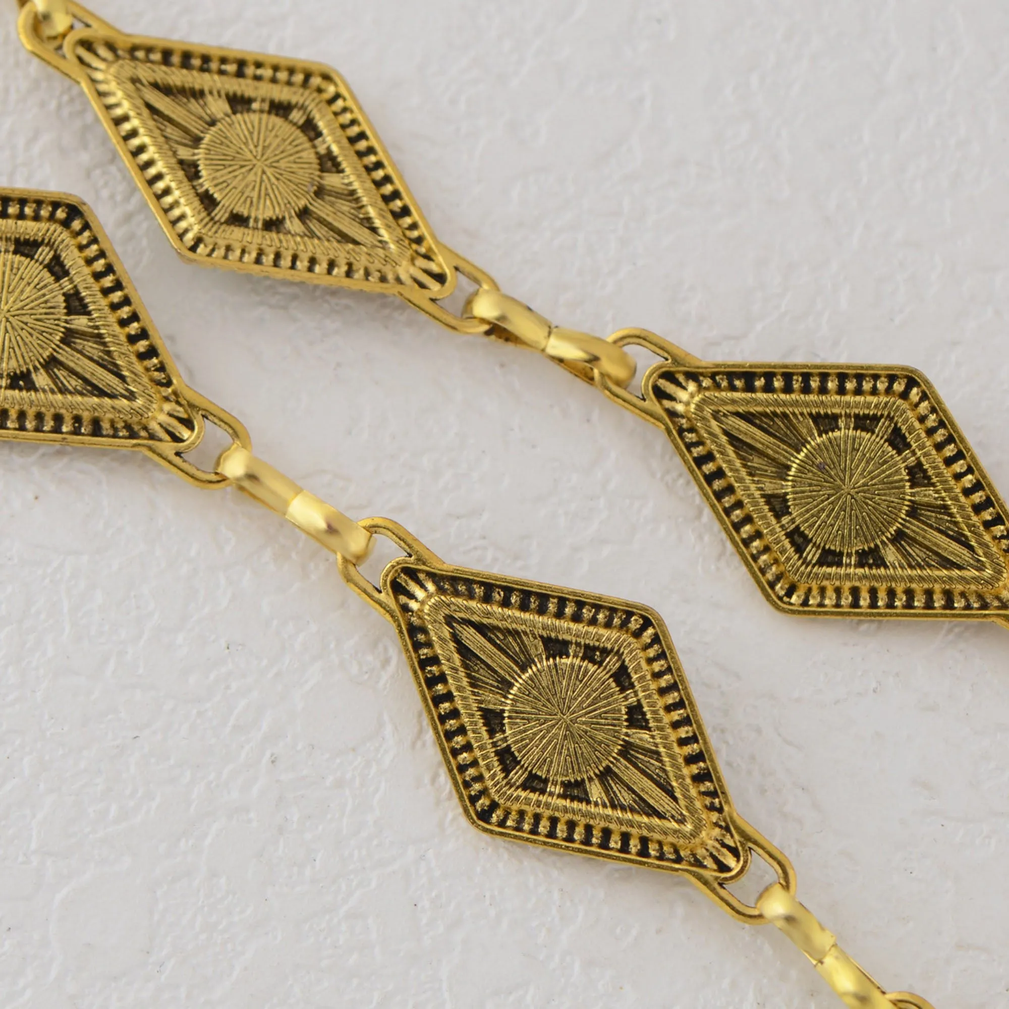 Anna-Kaci Women's Waist Chain Belt with Diamond-Shaped Links and Turquoise Stone Accents sold by Anna-Kaci product image thumbnail 5