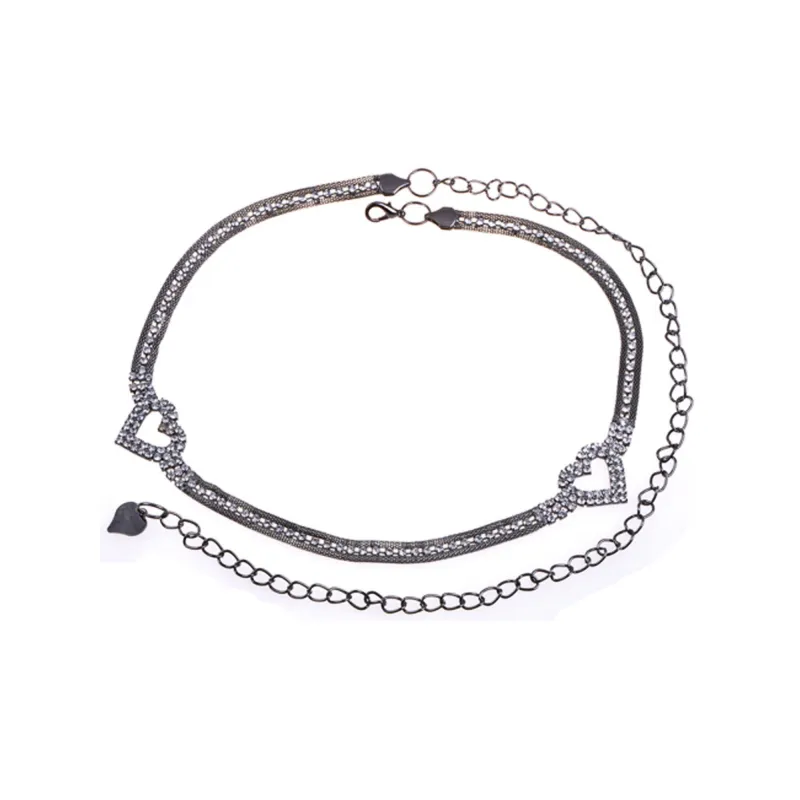 Anna-Kaci Women's Crystal Heart Accent Waist Chain Adjustable Belly Jewelry sold by Anna-Kaci