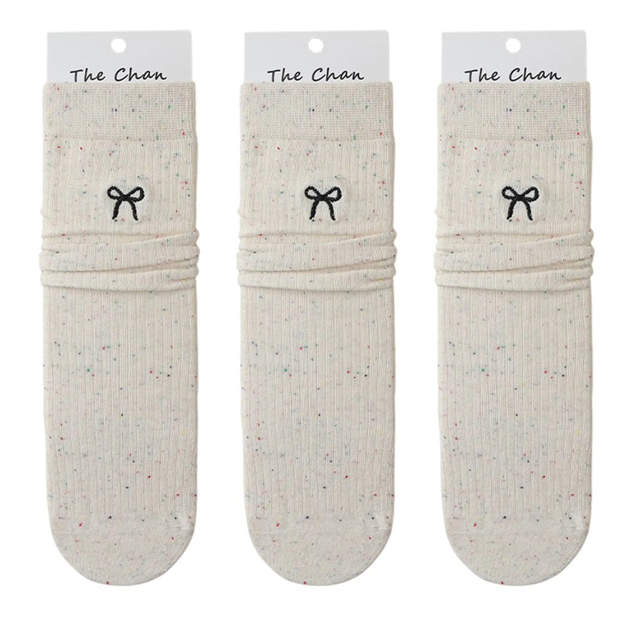 Anna-Kaci Women's 3 - Pack Crew Socks with Embroidered Bow Detail and Soft Ribbed Knit Fabric sold by Anna-Kaci product image thumbnail 5