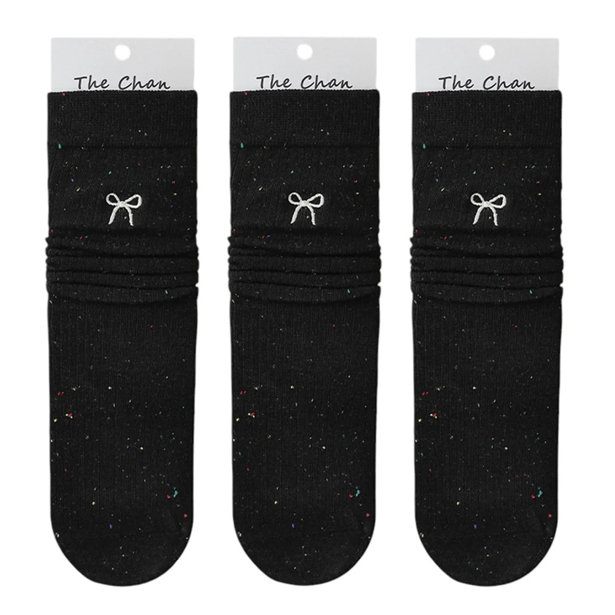 Anna-Kaci Women's 3 - Pack Crew Socks with Embroidered Bow Detail and Soft Ribbed Knit Fabric sold by Anna-Kaci