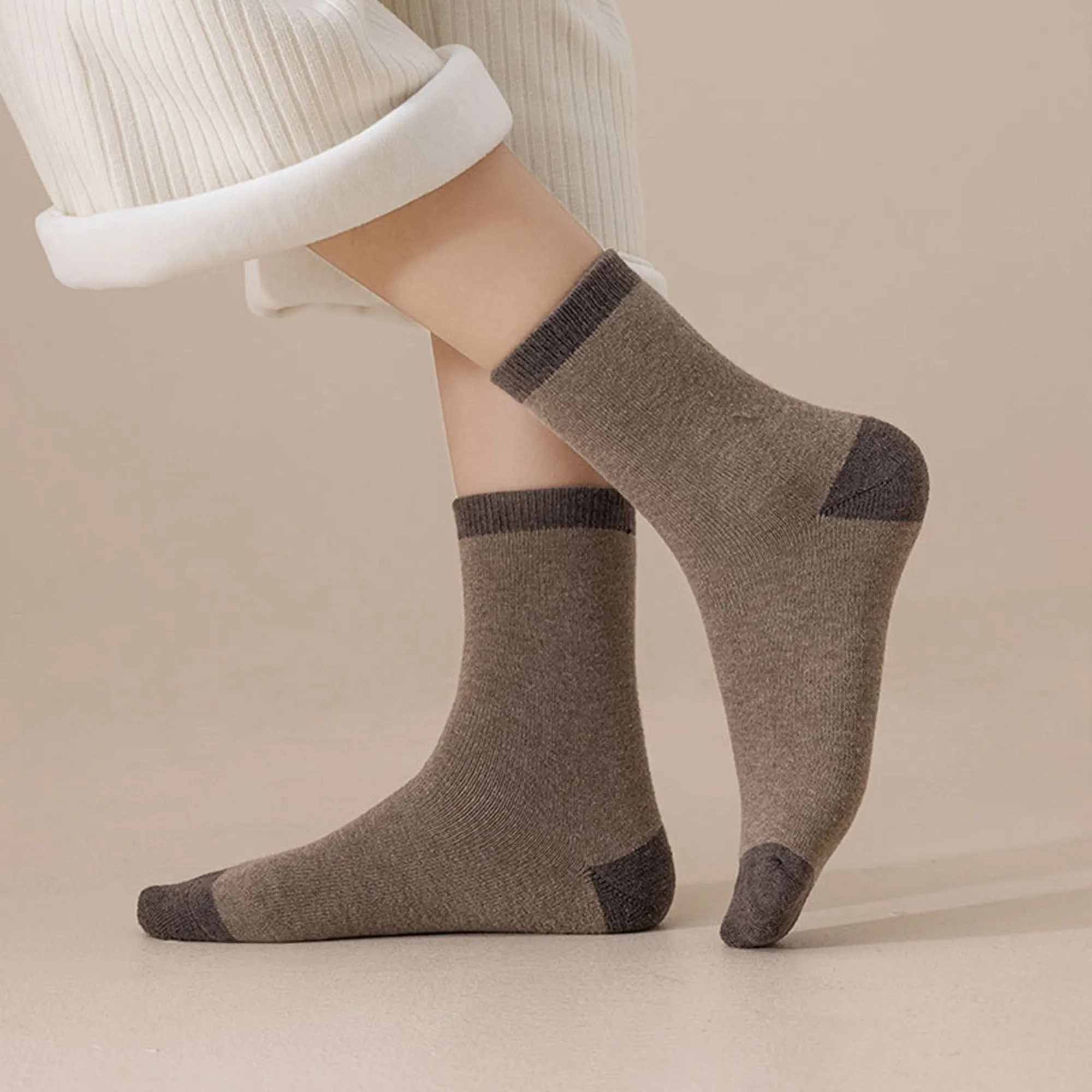 Anna-Kaci Women's 3 - Pack Colorblock Crew Socks with Soft Knit Fabric and Reinforced Heel and Toe sold by Anna-Kaci product image thumbnail 4