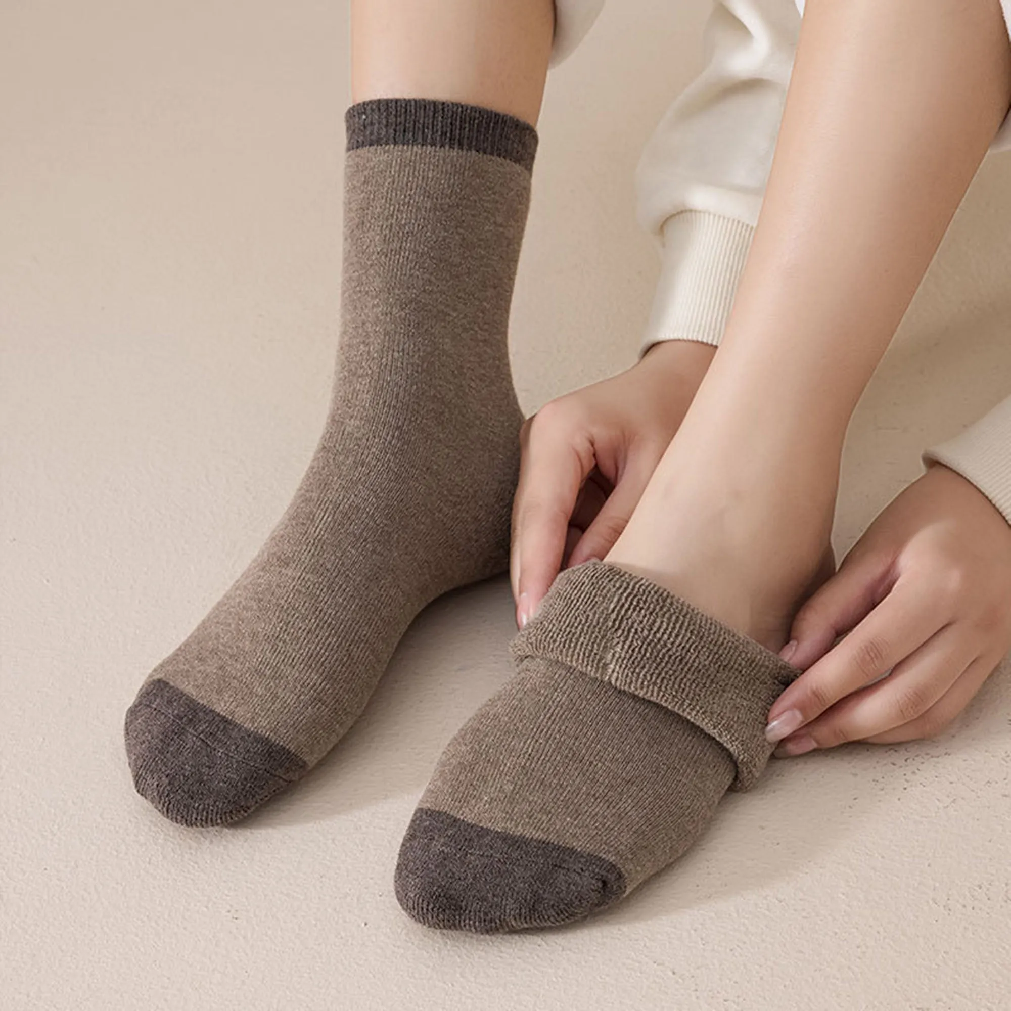 Anna-Kaci Women's 3 - Pack Colorblock Crew Socks with Soft Knit Fabric and Reinforced Heel and Toe sold by Anna-Kaci product image thumbnail 2