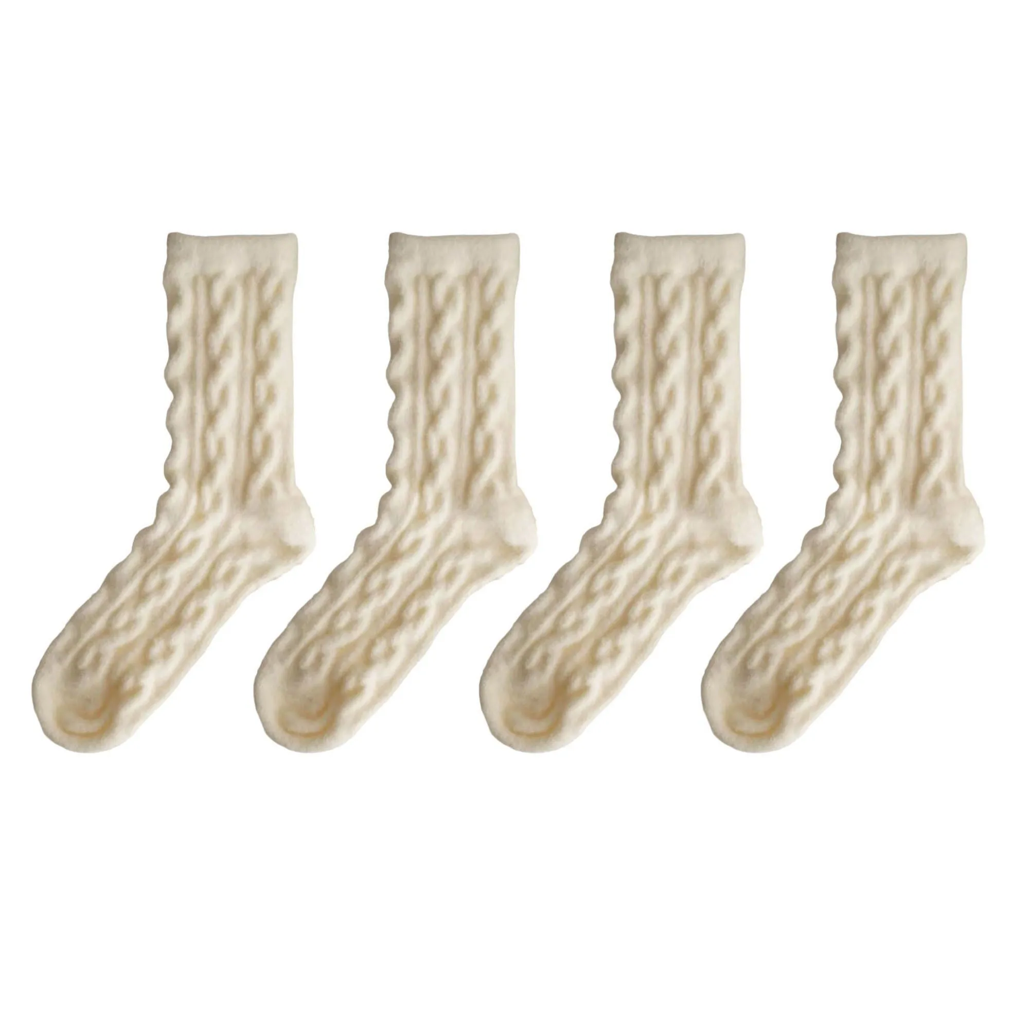 Anna-Kaci Women's 4 Pairs Cable Knit Quarter Socks Soft Stretch Fabric Cozy Everyday Wear sold by Anna-Kaci