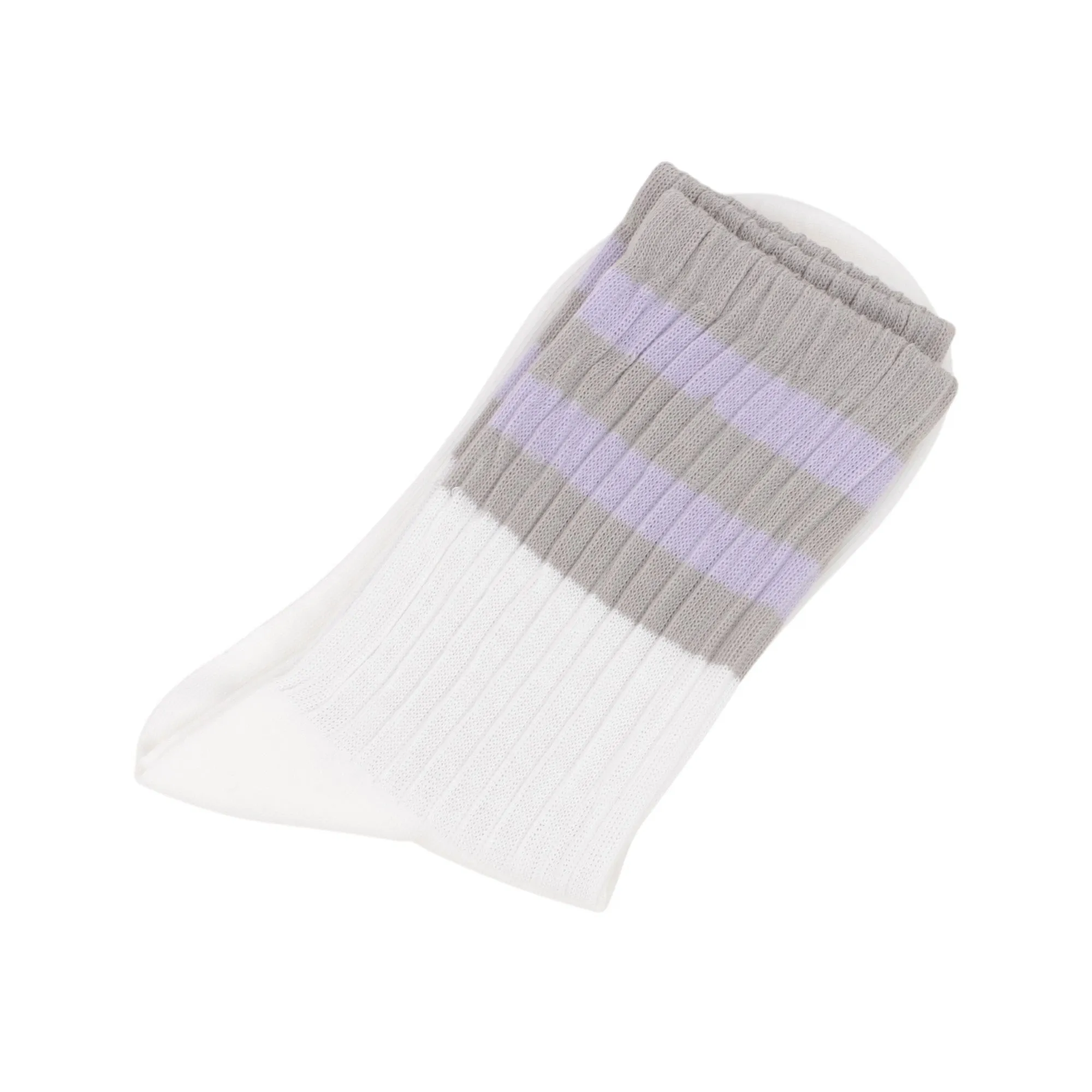 Anna-Kaci Women¡¯s 3-Pack Mid Crew Cotton Socks with Striped Cuffs Ribbed Knit Casual and Easy Matching sold by Anna-Kaci product image thumbnail 4