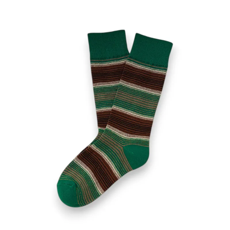 Anna-Kaci 3 Pairs Cotton Crew Socks with Retro Colored Striped Patterns and Comfortable Classic sold by Anna-Kaci