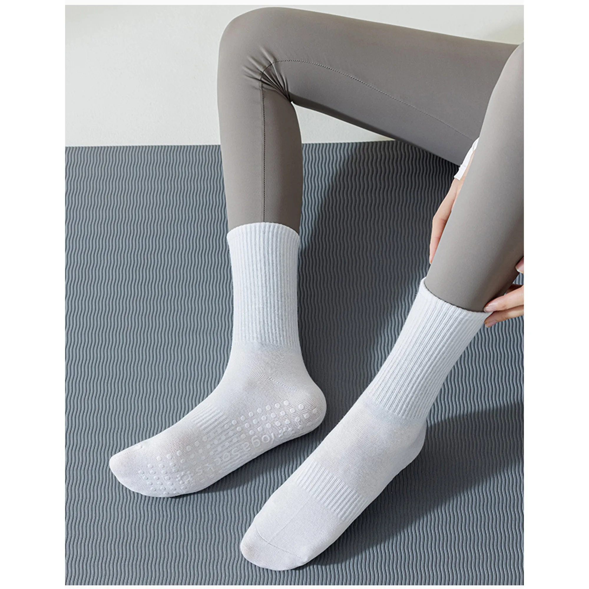 Anna-Kaci 2 Pairs Women's Yoga Non-Slip Crew Socks with Gripped Soles for Pilates and Home Workouts sold by Anna-Kaci product image thumbnail 5