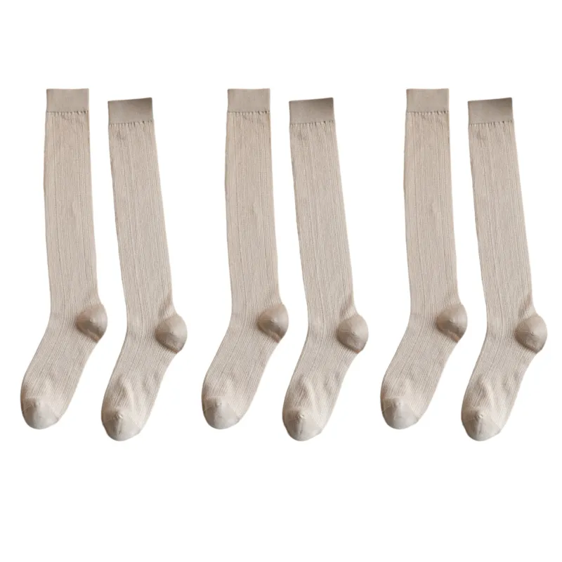 Anna-Kaci Women's 3-Pack Knee-High Ribbed Socks with Soft Stretch Knit Fabric and Lightweight Everyday Comfort sold by Anna-Kaci