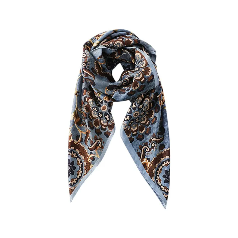 Anna-Kaci Women's Paisley Print Silky Scarf with Lightweight Soft Fabric Versatile Square Neck and Hair Accessory sold by Anna-Kaci