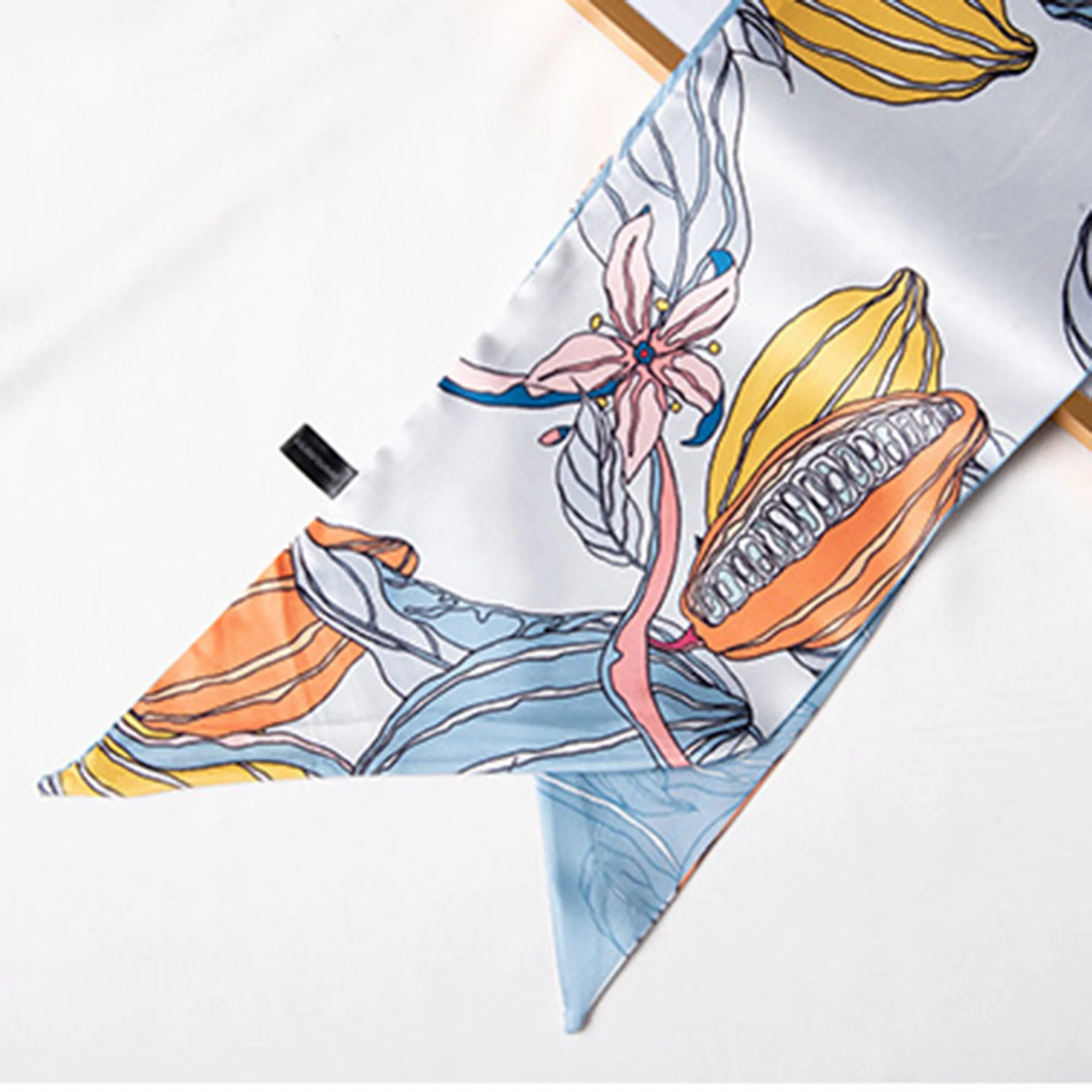 Anna-Kaci Women's Multicolor Floral Print Silky Scarf with Soft Lightweight Fabric Versatile Square Neck and Hair Accessory sold by Anna-Kaci product image thumbnail 4