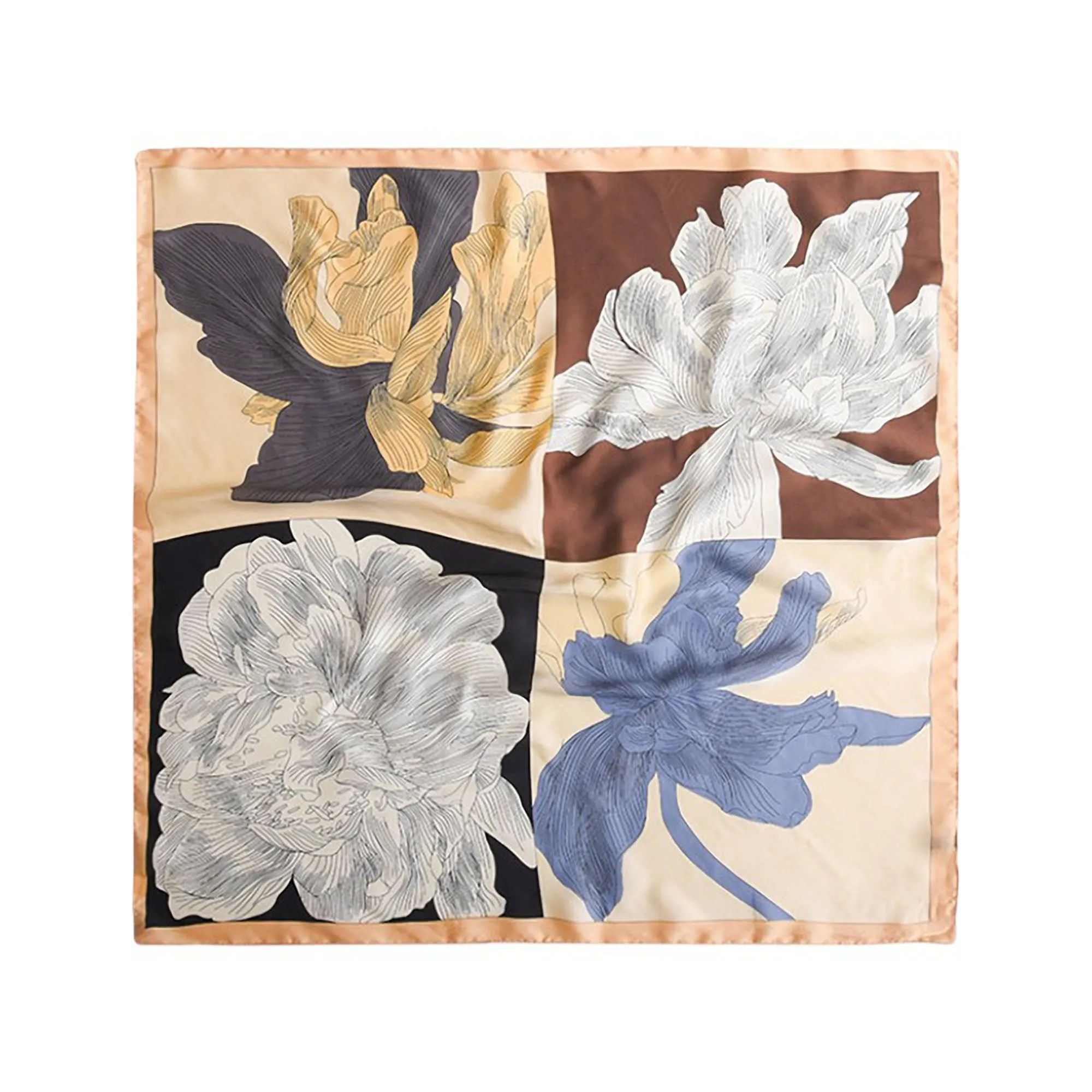 Anna-Kaci Women's Large Floral Print Square Scarf with Soft Silky Fabric Lightweight Versatile Fashion Accessory sold by Anna-Kaci