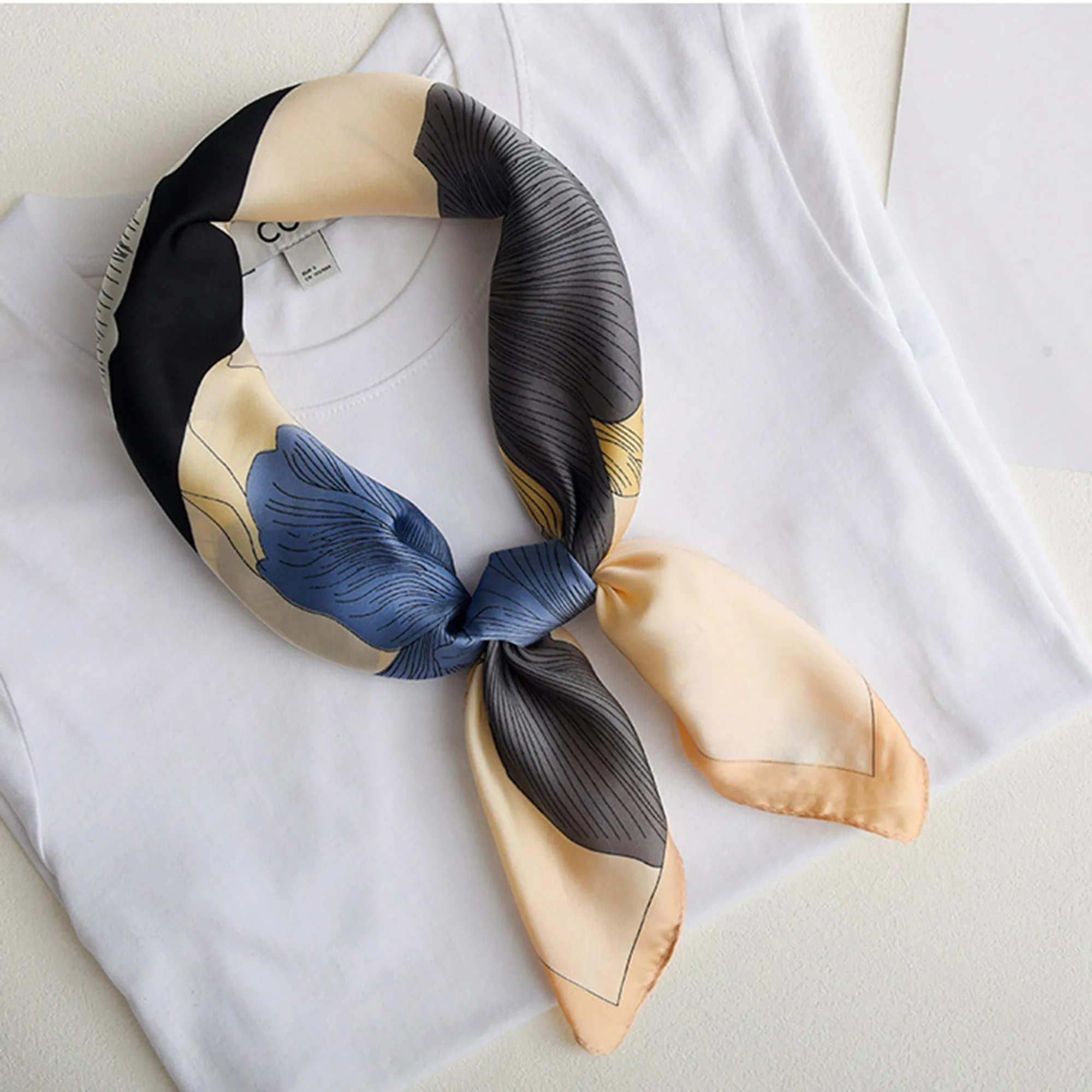 Anna-Kaci Women's Large Floral Print Square Scarf with Soft Silky Fabric Lightweight Versatile Fashion Accessory sold by Anna-Kaci product image thumbnail 2