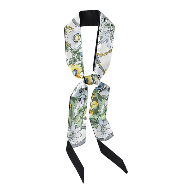 Anna-Kaci Women's Floral Print Silky Scarf with Lightweight Soft Fabric Versatile Square Neck and Hair Accessory sold by Anna-Kaci