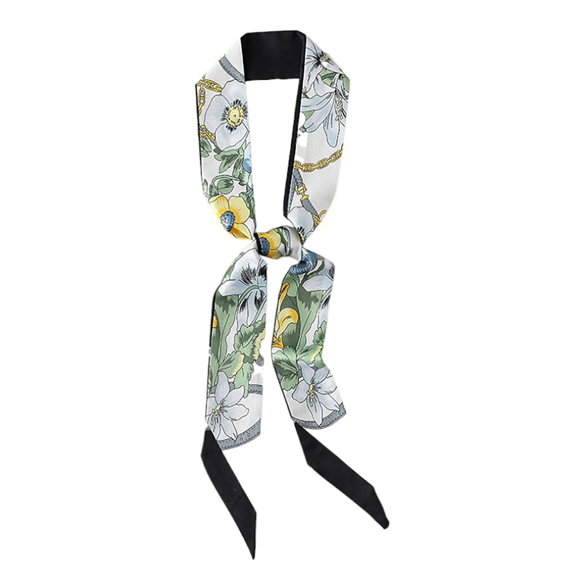 Anna-Kaci Women's Floral Print Silky Scarf with Lightweight Soft Fabric Versatile Square Neck and Hair Accessory sold by Anna-Kaci