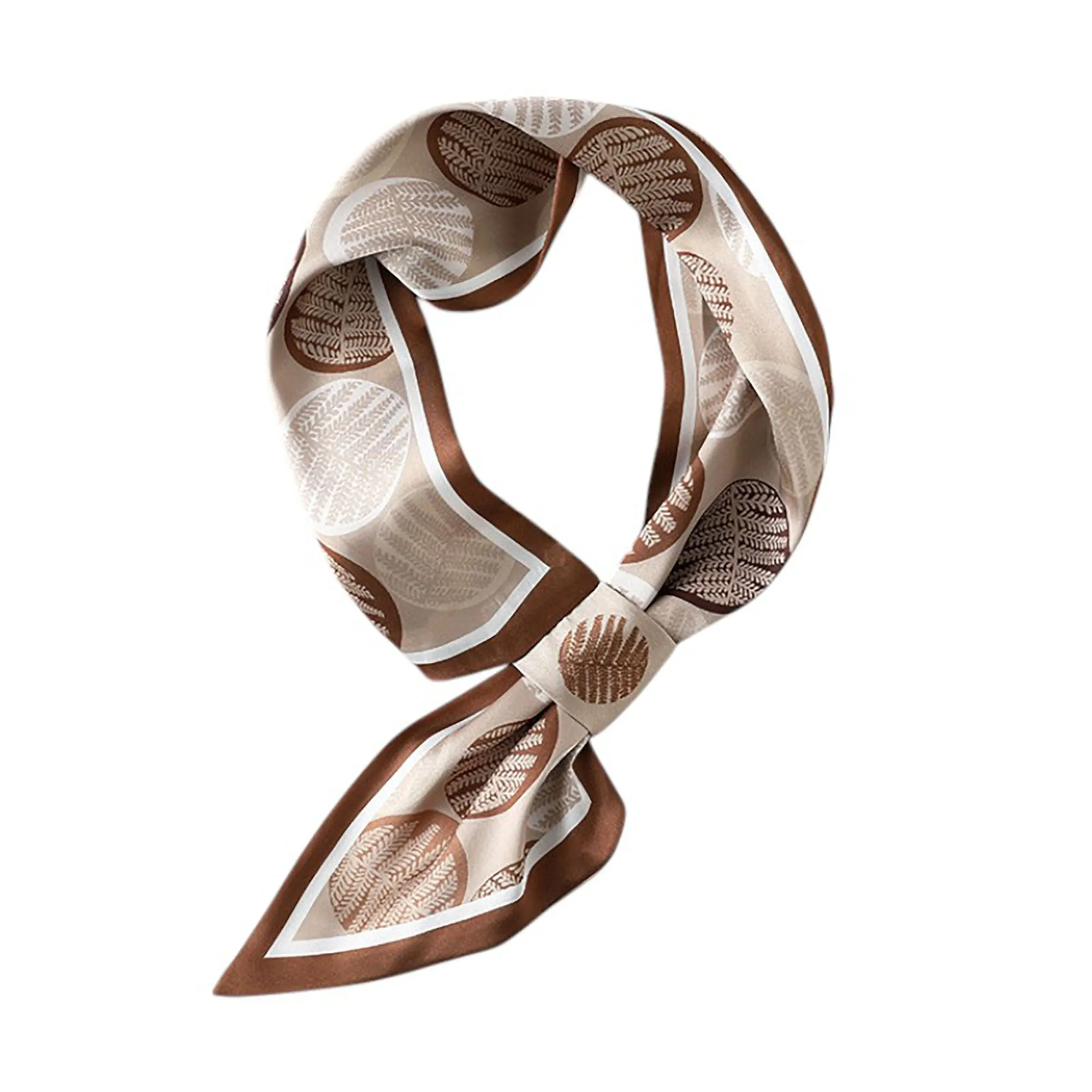 Anna-Kaci Women's Leaf Print Silky Scarf with Lightweight Fabric Modern Square Design and Smooth Finish sold by Anna-Kaci product image thumbnail 5