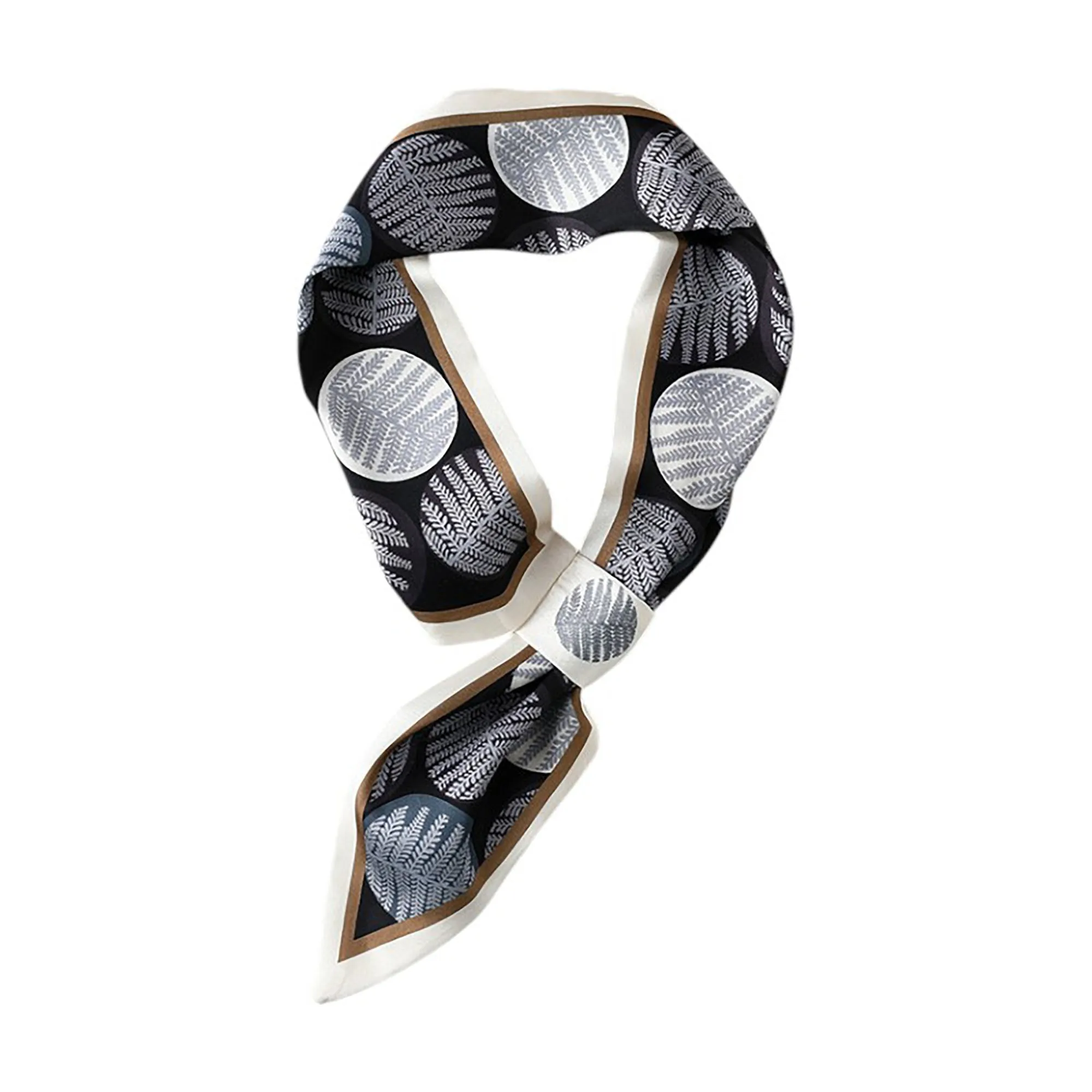 Anna-Kaci Women's Leaf Print Silky Scarf with Lightweight Fabric Modern Square Design and Smooth Finish sold by Anna-Kaci