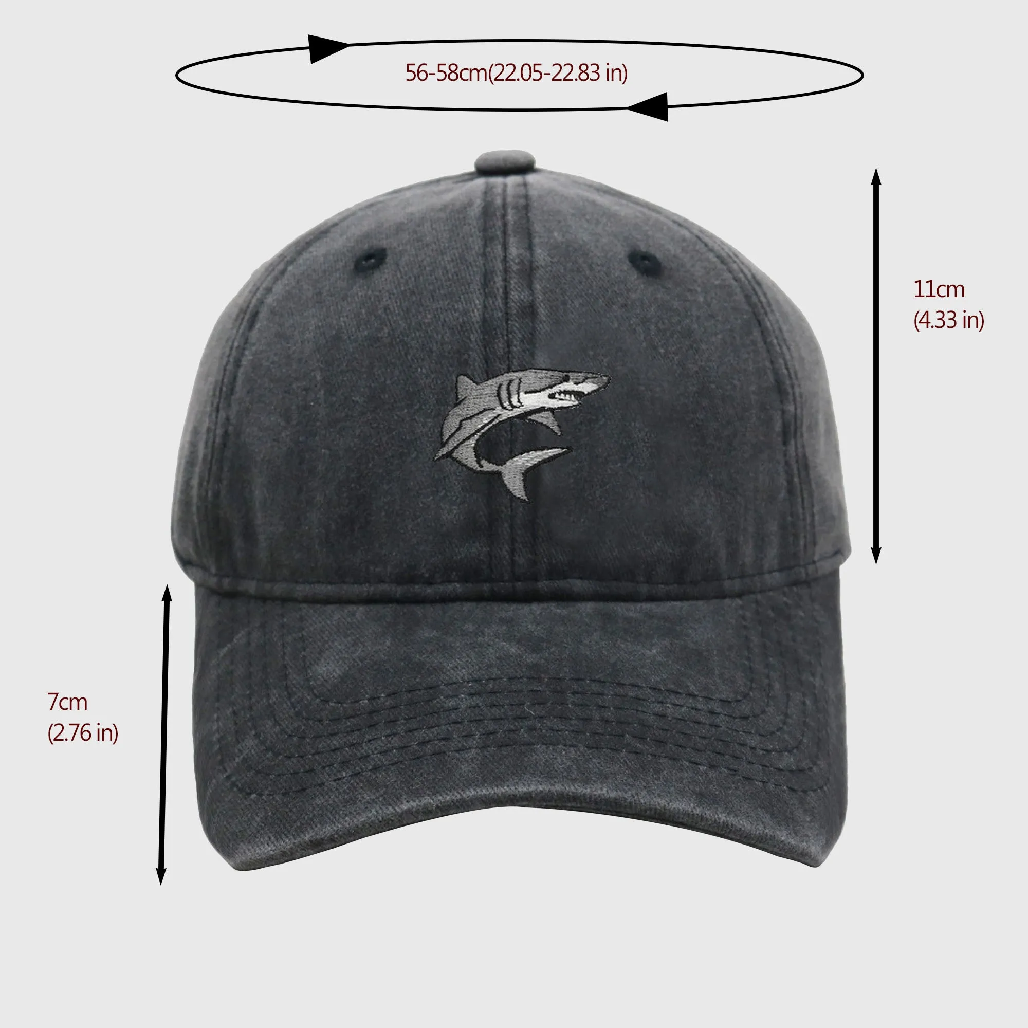 Anna-Kaci Women's Vintage Washed Baseball Cap with Shark Embroidery sold by Anna-Kaci product image thumbnail 4