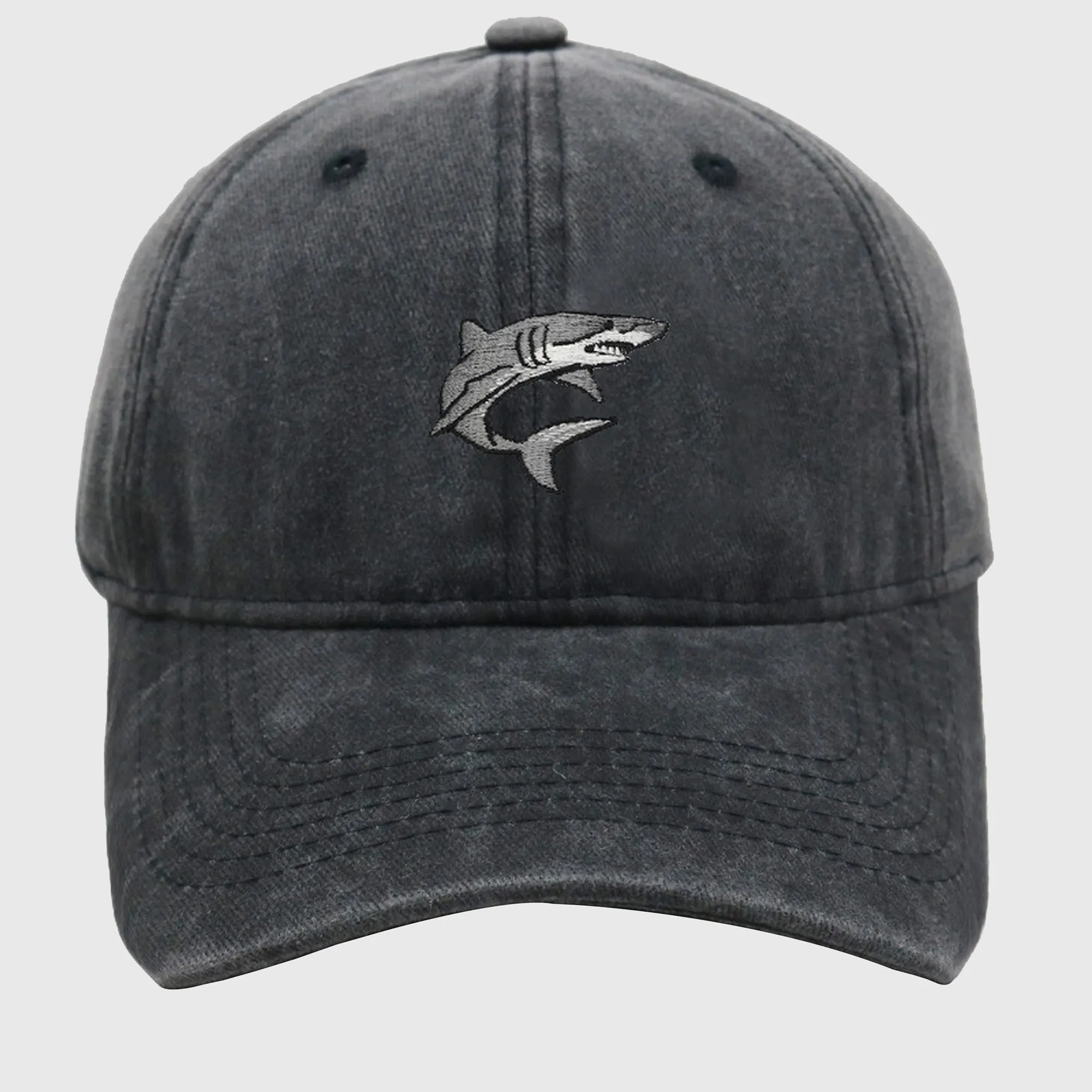 Anna-Kaci Women's Vintage Washed Baseball Cap with Shark Embroidery sold by Anna-Kaci
