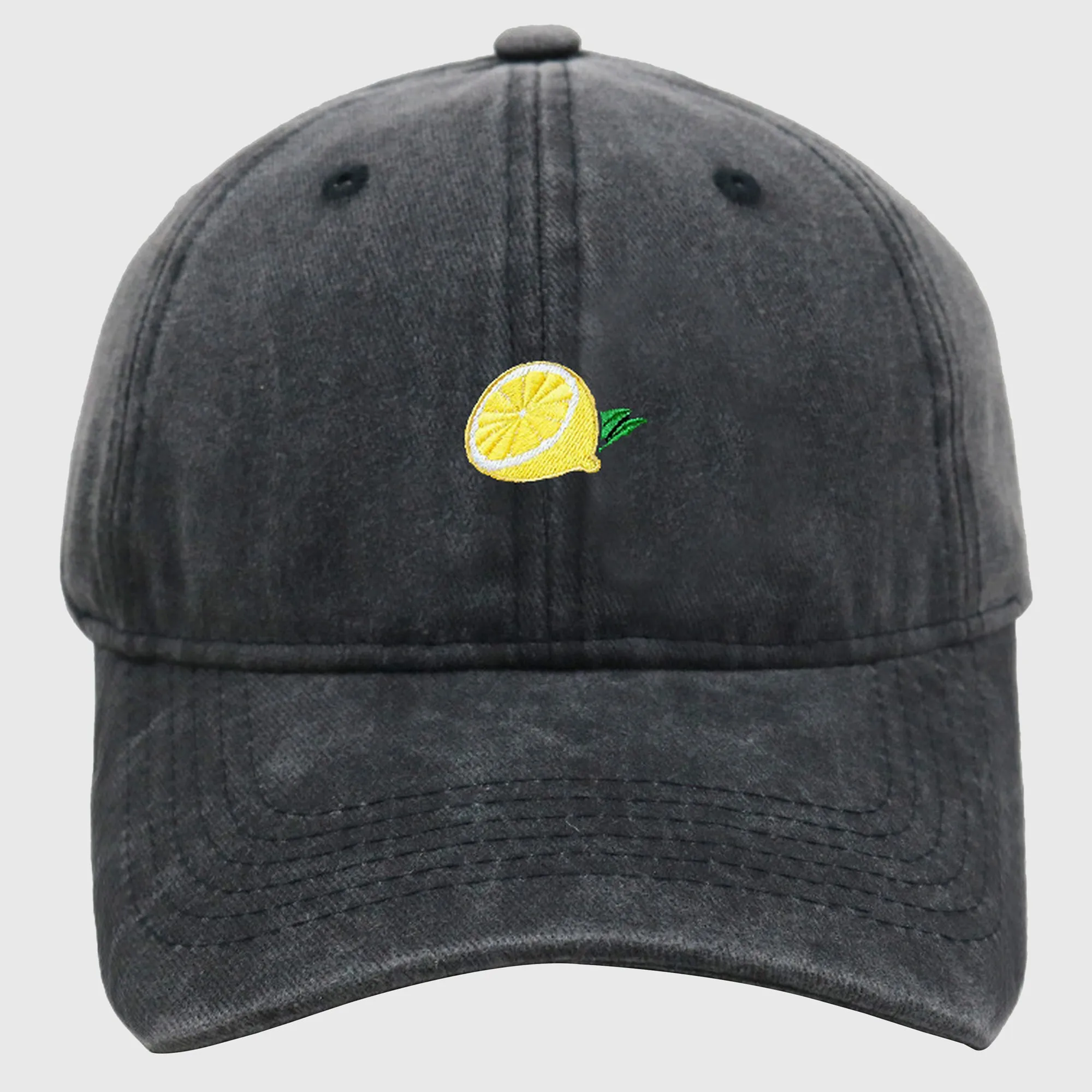 Anna-Kaci Women's Vintage Washed Baseball Cap with Lemon Embroidery sold by Anna-Kaci