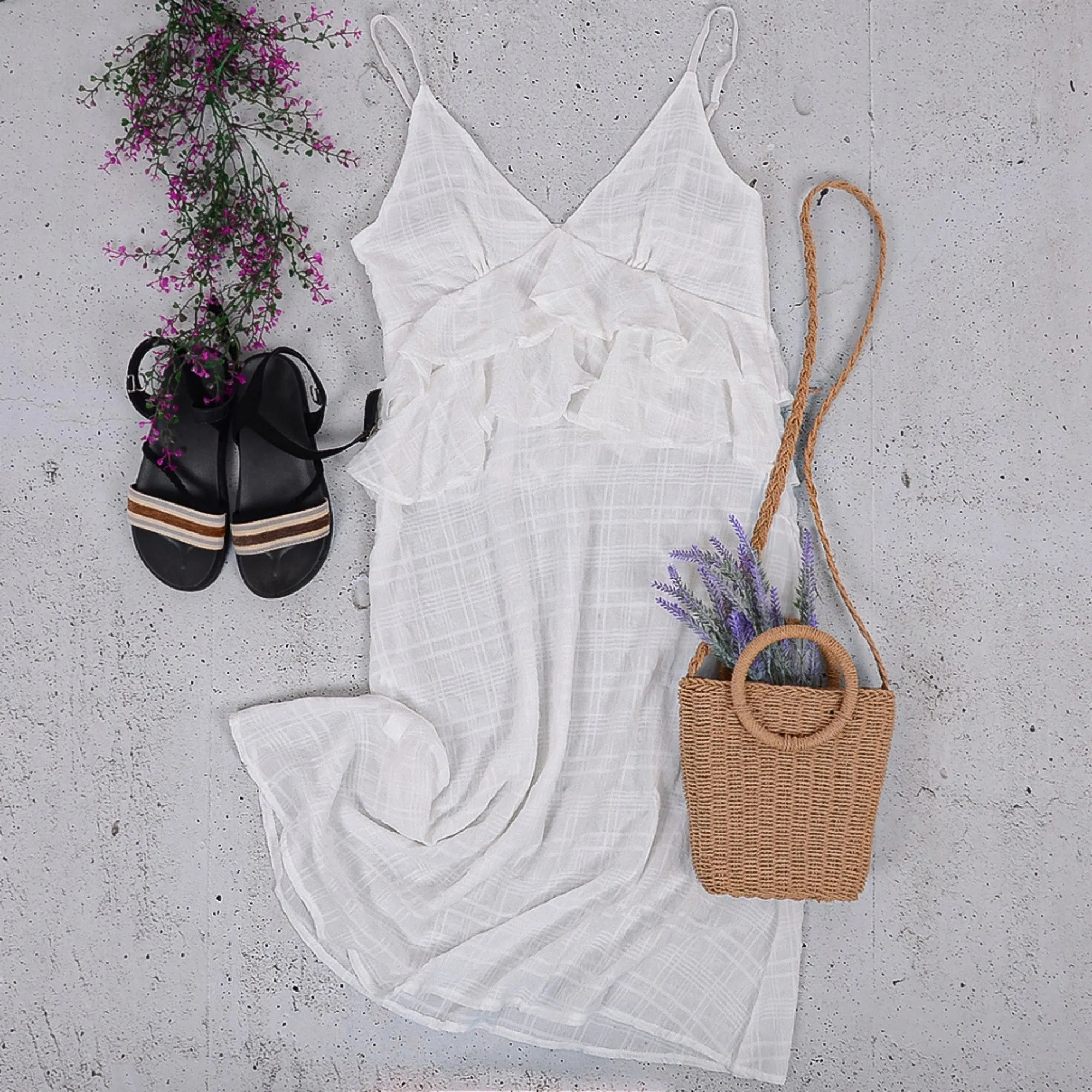 Anna-Kaci Women's Sleeveless V-Neck Midi Dress with Layered Ruffle Detail and Flowy Skirt sold by Anna-Kaci product image thumbnail 5