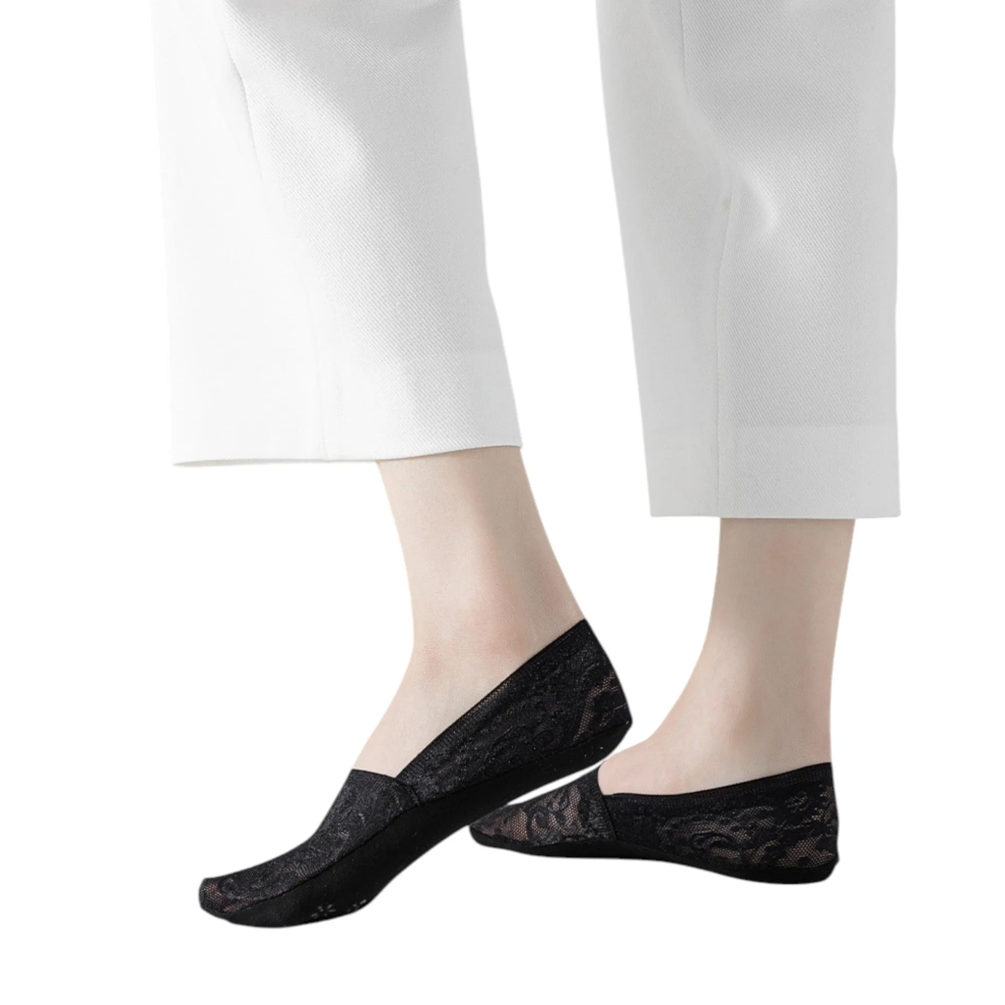 Anna-Kaci 3-Pack Women's Lace Mesh No Show Socks with Silicone Non-Slip Sole sold by Anna-Kaci product image thumbnail 3