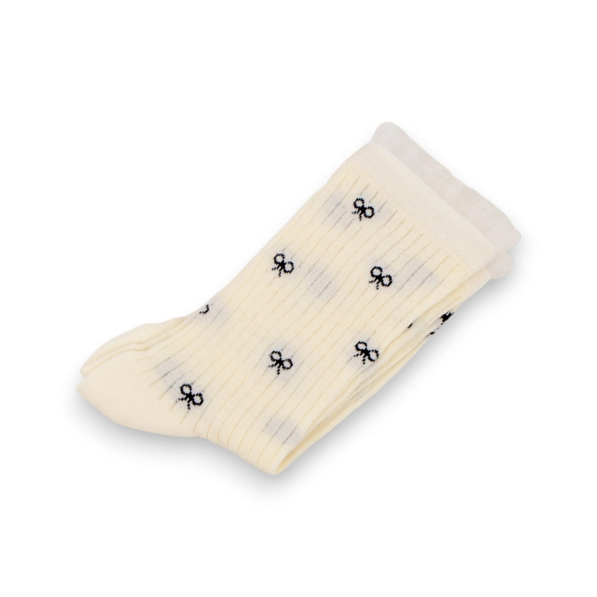 Anna-Kaci 3-Pack Women's Crew Socks with Allover Bow Embroidery and Ribbed Texture sold by Anna-Kaci product image thumbnail 4