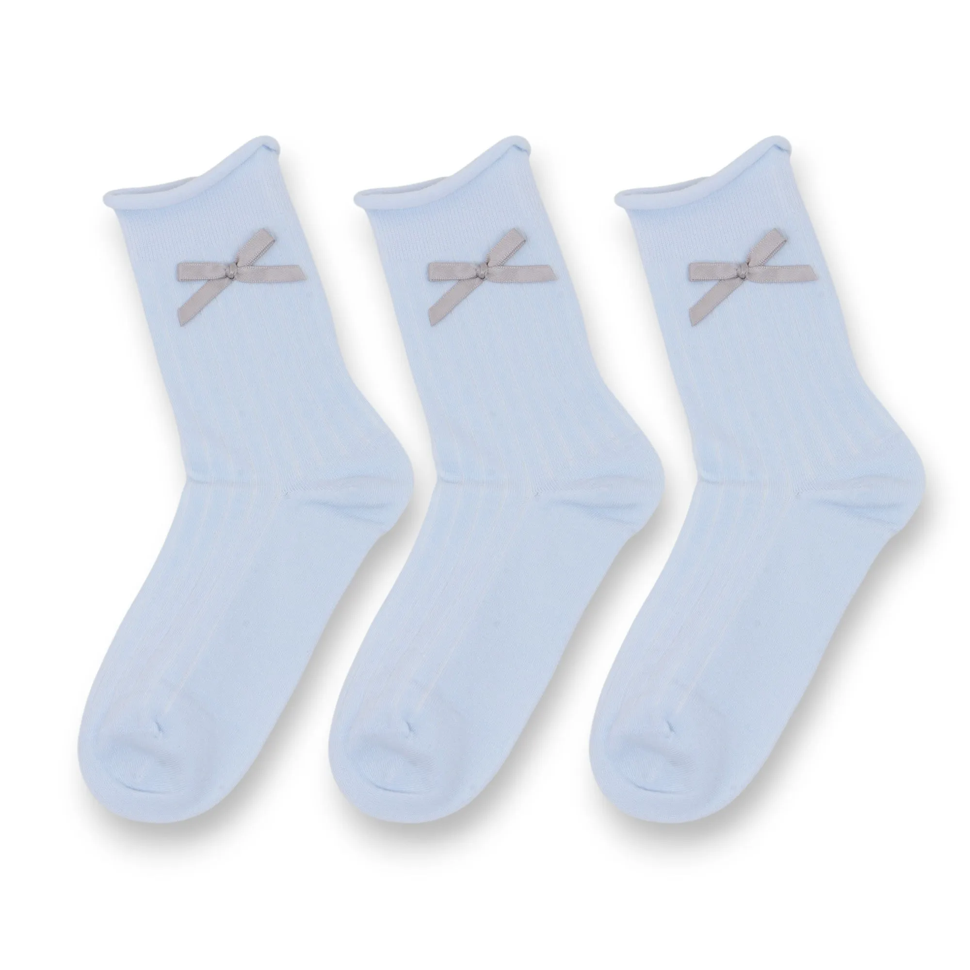 Anna-Kaci 3-Pack Women's Cotton Crew Socks with Embroidered Bows and Cute Style sold by Anna-Kaci