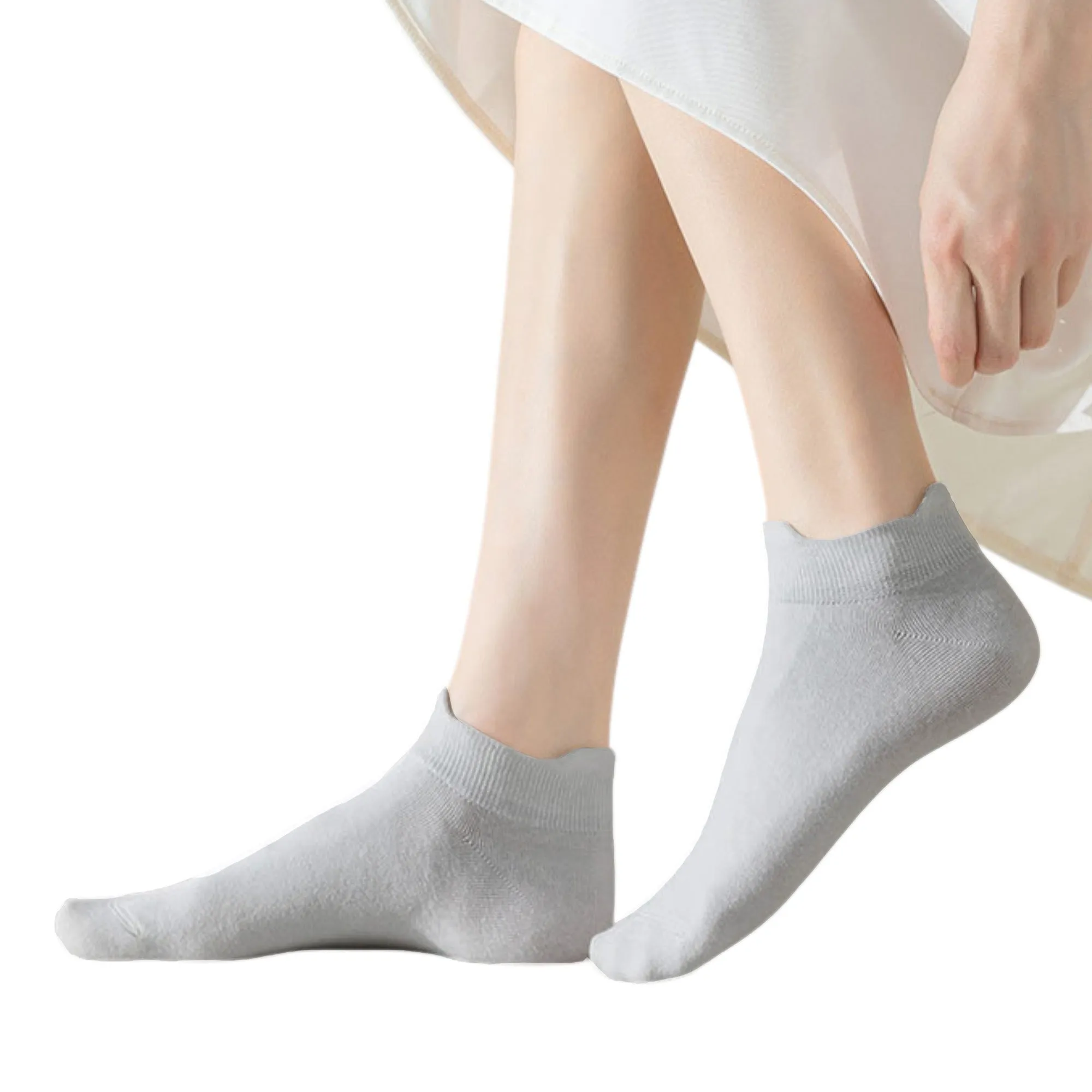 Anna-Kaci 3-Pack Women's Low Cut Ankle Socks with Heel Tab Design Antibacterial Cotton sold by Anna-Kaci product image thumbnail 2
