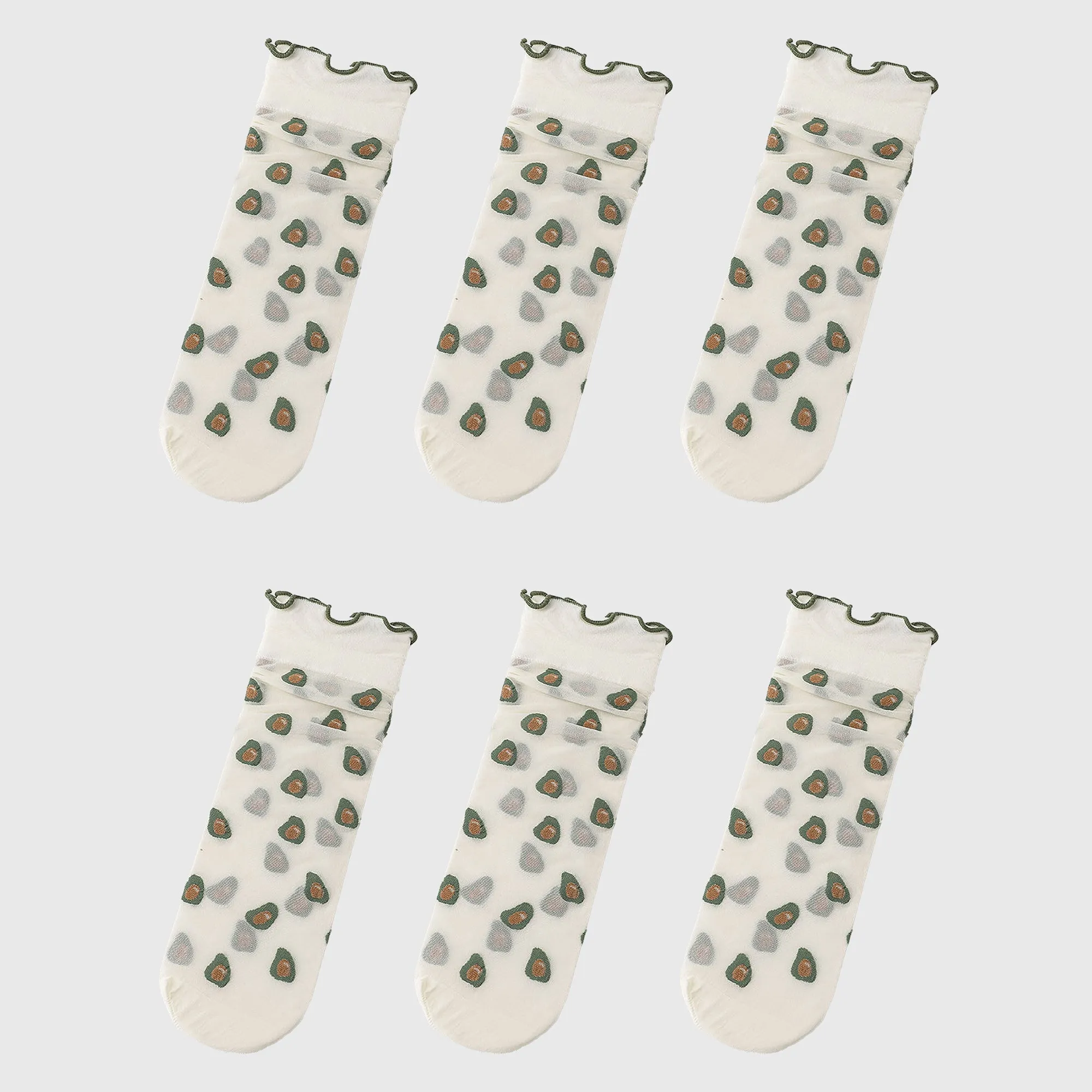 Anna-Kaci Women's Sheer Floral Patterned Ankle Socks with Ruffle Cuff 6pk sold by Anna-Kaci product image thumbnail 5