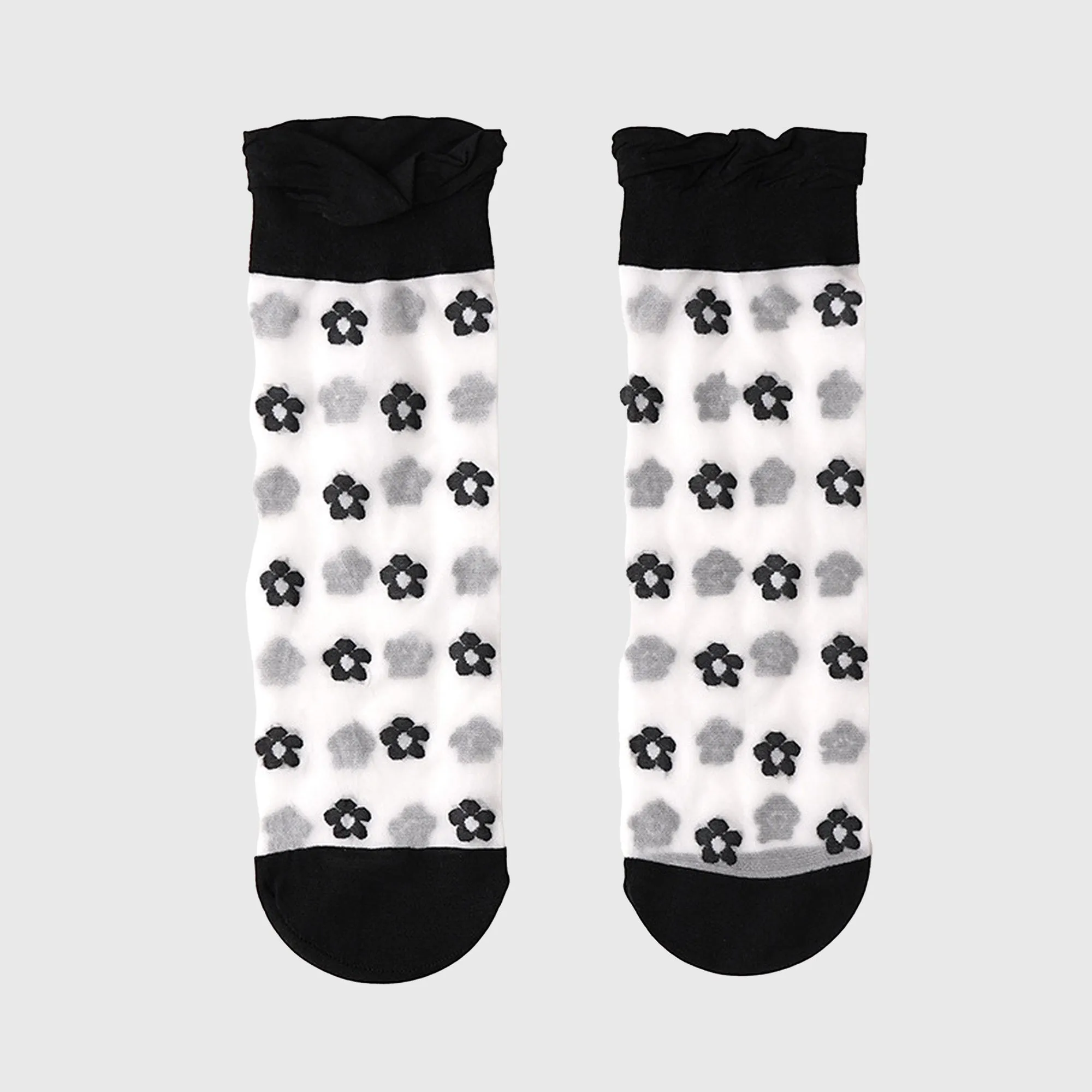 Anna-Kaci Women's Sheer Floral Patterned Ankle Socks with Ruffle Cuff 6pk sold by Anna-Kaci product image thumbnail 4