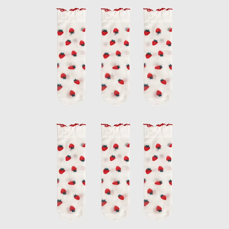 Anna-Kaci Women's Sheer Floral Patterned Ankle Socks with Ruffle Cuff 6pk sold by Anna-Kaci