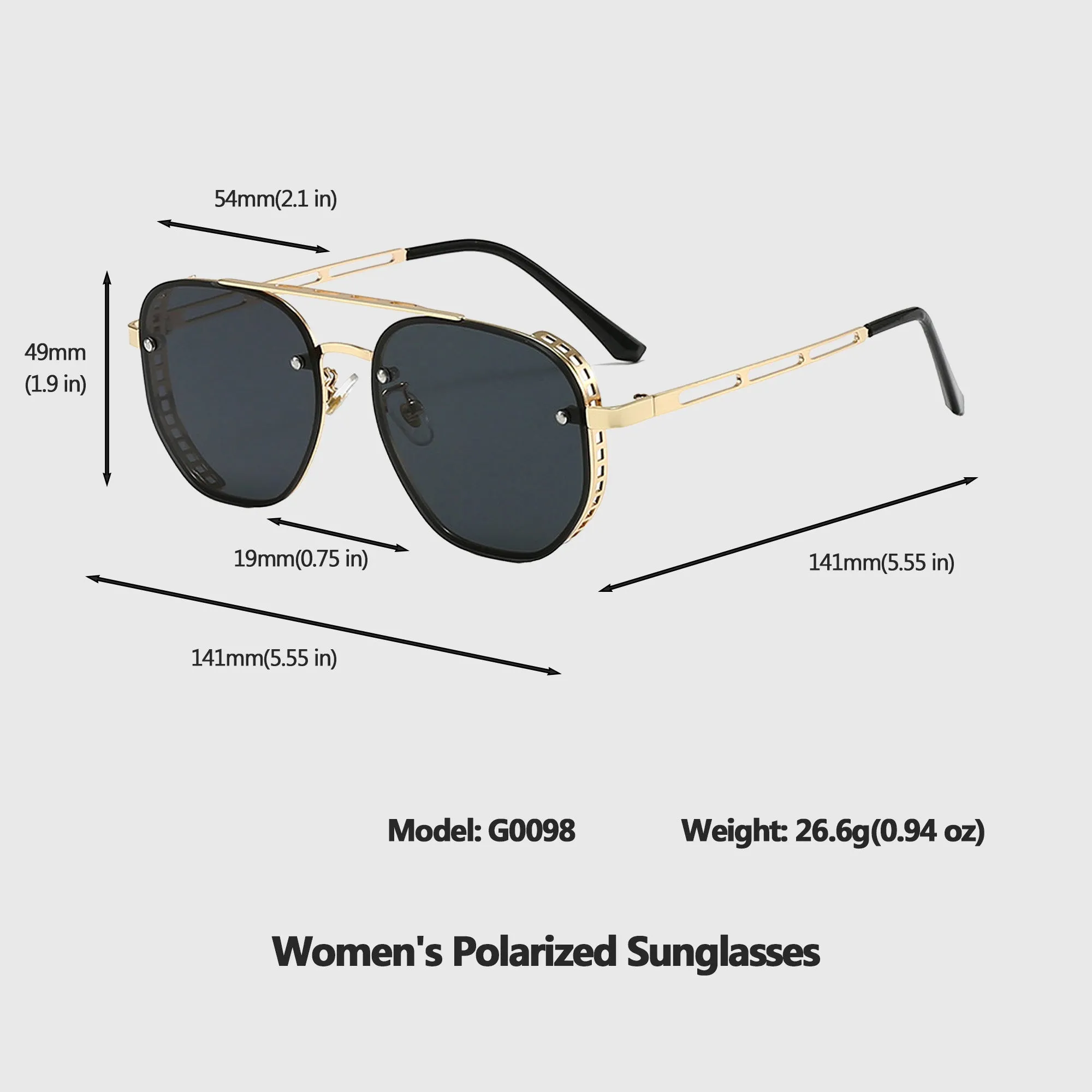 Anna-Kaci Women's Aviator-Style UV-Protection Sunglasses sold by Anna-Kaci product image thumbnail 5
