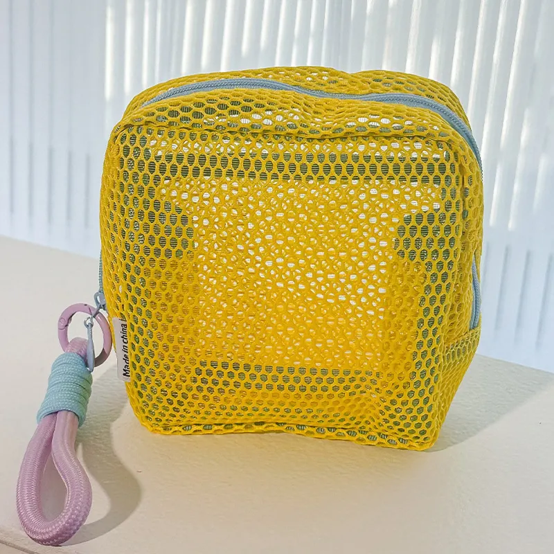 Anna-Kaci Women's Mesh Cosmetic Bag with Wrist Strap-Small Travel Organizer Pouch made by Anna-Kaci