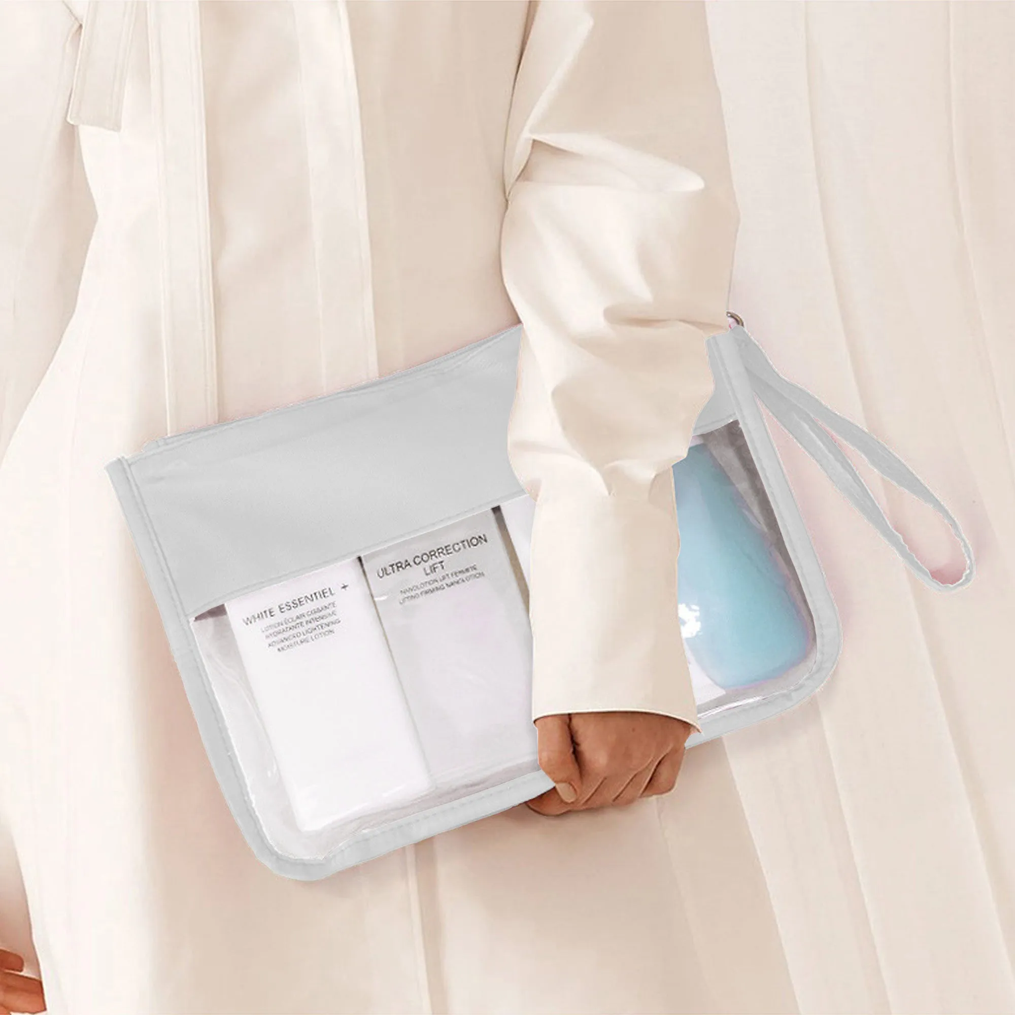 Anna-Kaci Women's Transparent PVC Cosmetic Bag-Lightweight Travel Makeup Organizer sold by Anna-Kaci product image thumbnail 2