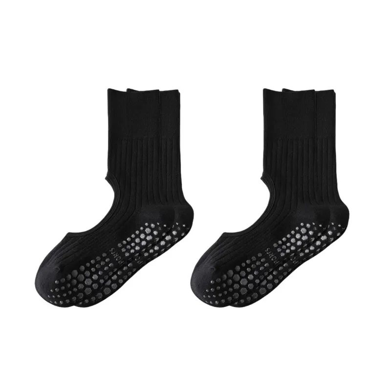 Anna-Kaci 2-Pair Non-Slip Pilates Socks with Open Instep Cutout and Ribbed Knit Design for Yoga, Barre, and Dance Workouts sold by Anna-Kaci