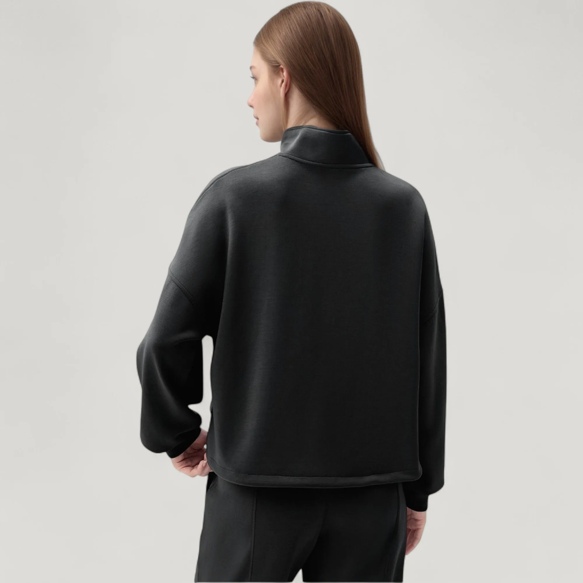 Anna-Kaci Active Women's Long Sleeve Half Zip Pullover Top with High Collar and Relaxed Fit sold by Anna-Kaci product image thumbnail 4