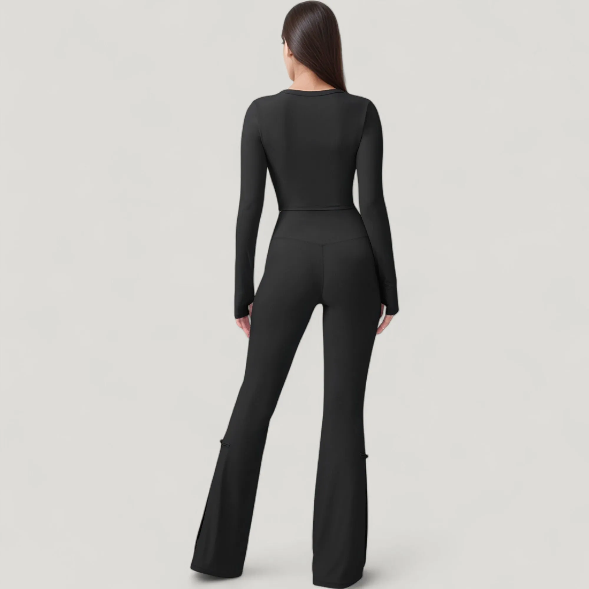 Anna-Kaci Active Women's Long Sleeve Cropped Button Front Top with Fitted Stretch Design sold by Anna-Kaci product image thumbnail 5