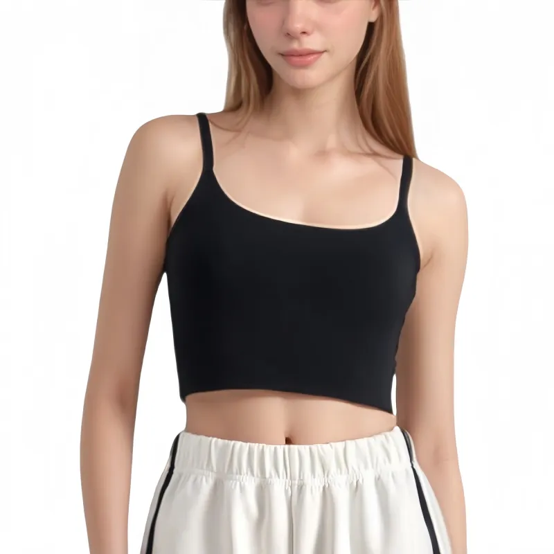 Anna-Kaci Active Women's Scoop Neck Spaghetti Strap Sports Bra with Smooth Finish made by Anna-Kaci