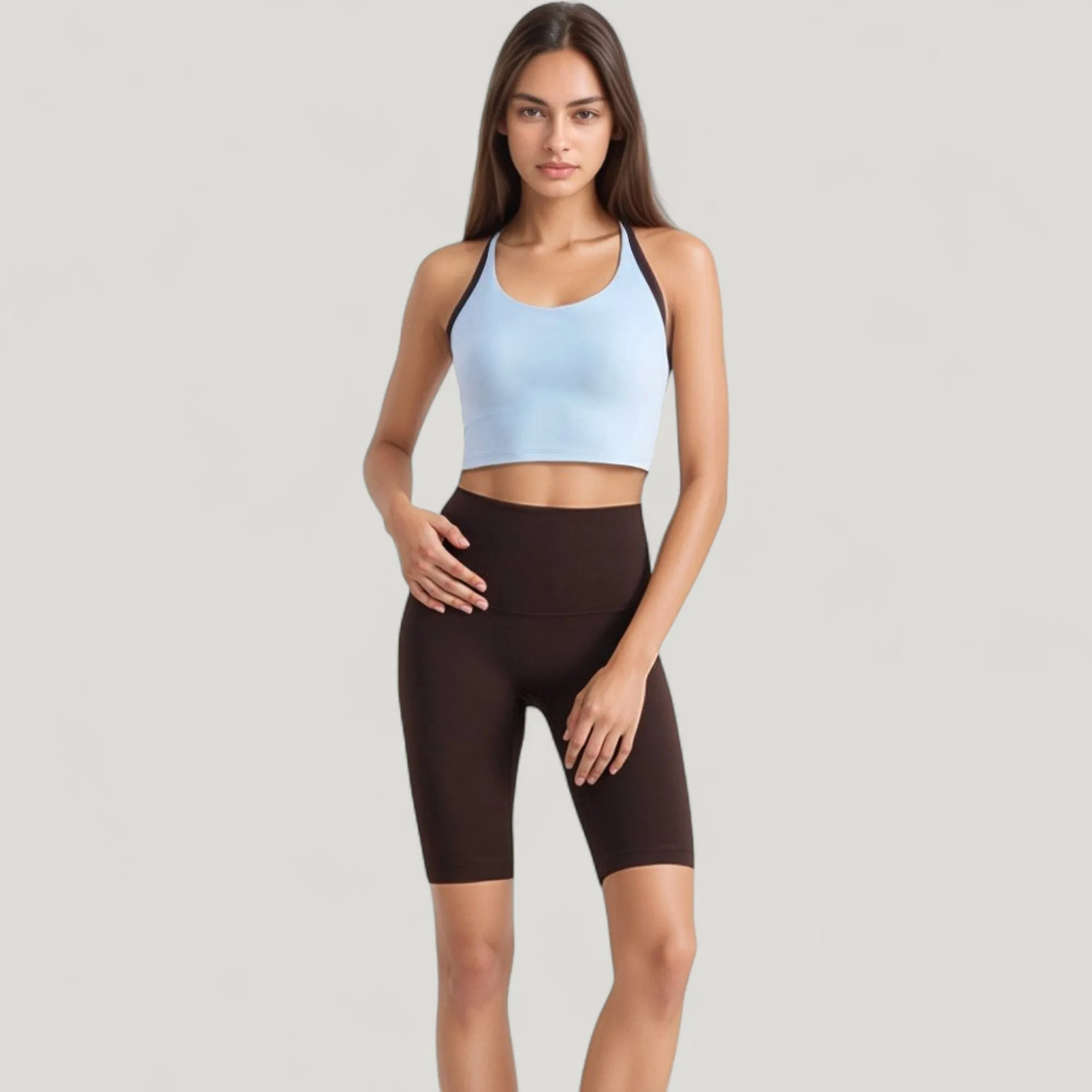 Anna-Kaci Active Women's Scoop Neck Racerback Sports Bra with Contrast Trim sold by Anna-Kaci product image thumbnail 3
