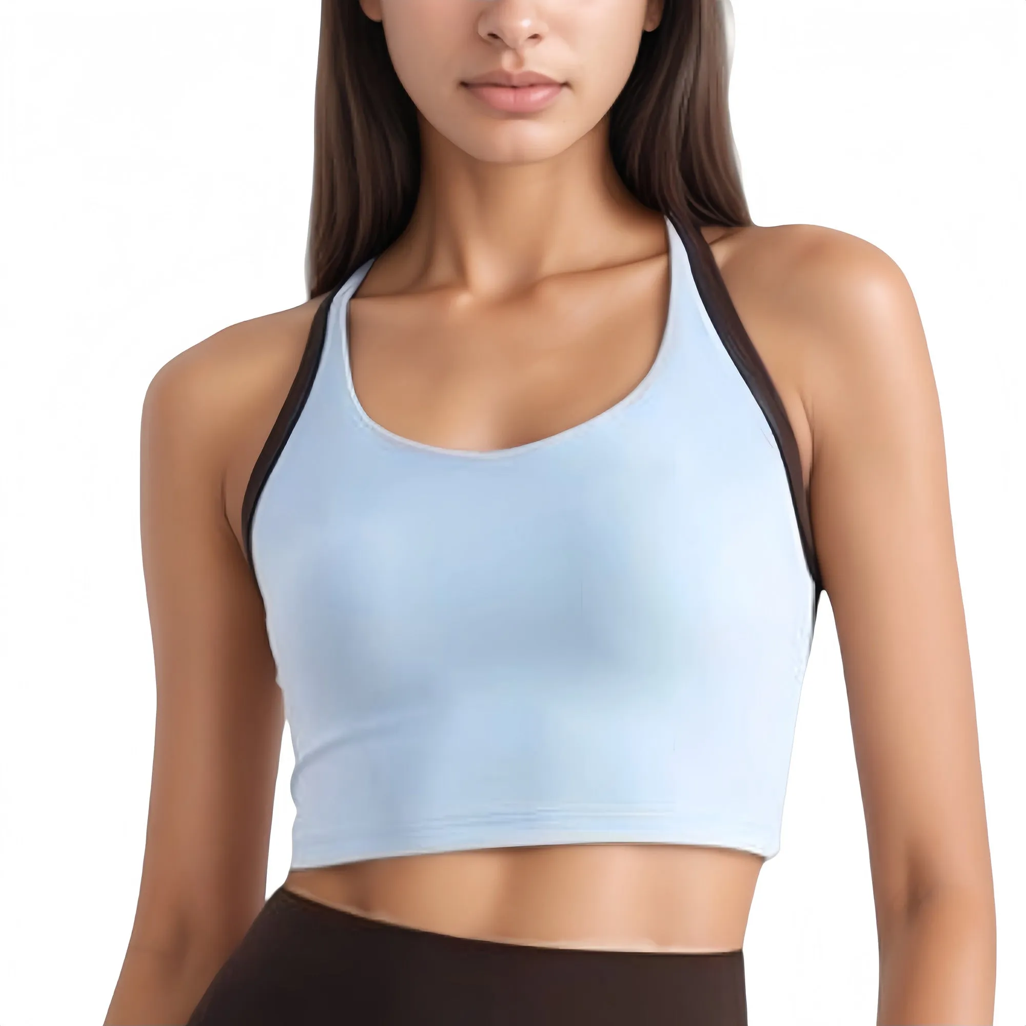 Anna-Kaci Active Women's Scoop Neck Racerback Sports Bra with Contrast Trim sold by Anna-Kaci