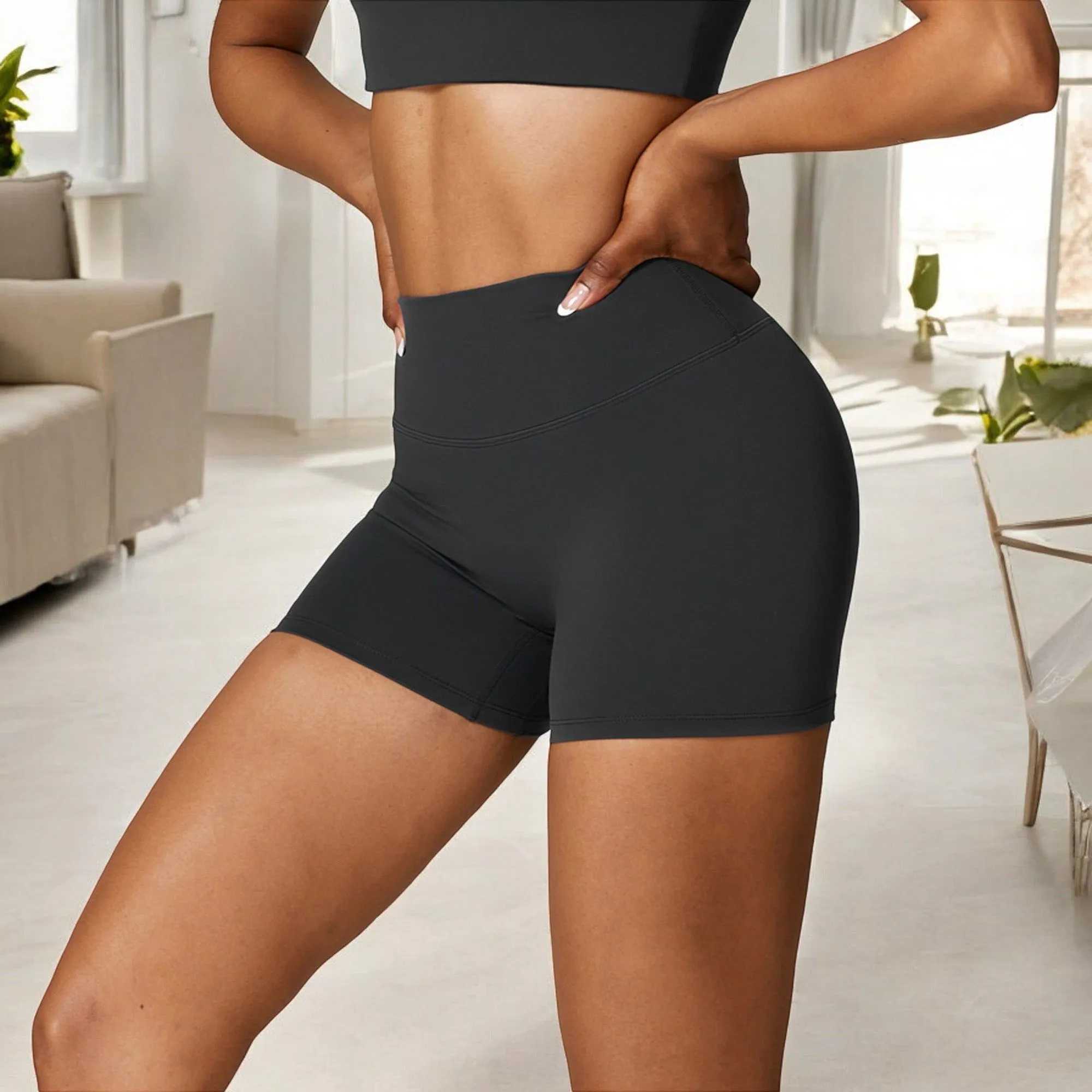 High Waist Athletic Shorts for Yoga and Fitness sold by Anna-Kaci product image thumbnail 2