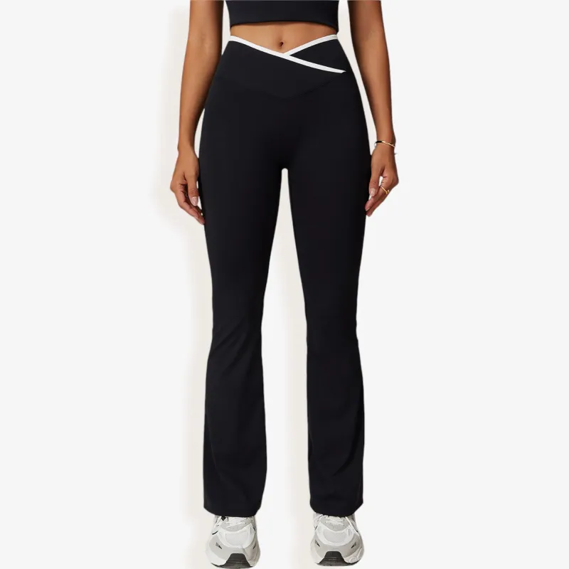 High Waist Crisscross Yoga Pants Flare Leg for Active and Casual Wear sold by Anna-Kaci