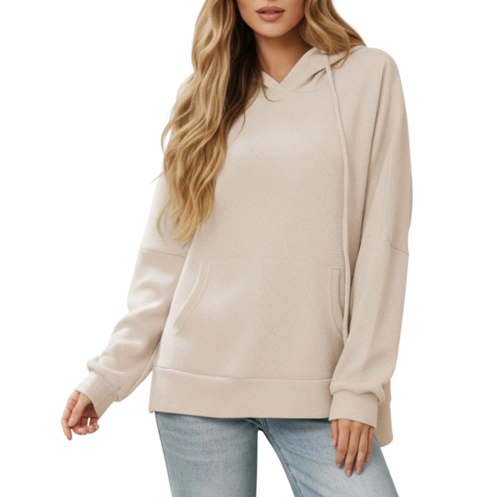 Anna-Kaci Women's Long Sleeve Pullover Hoodie with Kangaroo Pocket and Drawstring Detail sold by Anna-Kaci