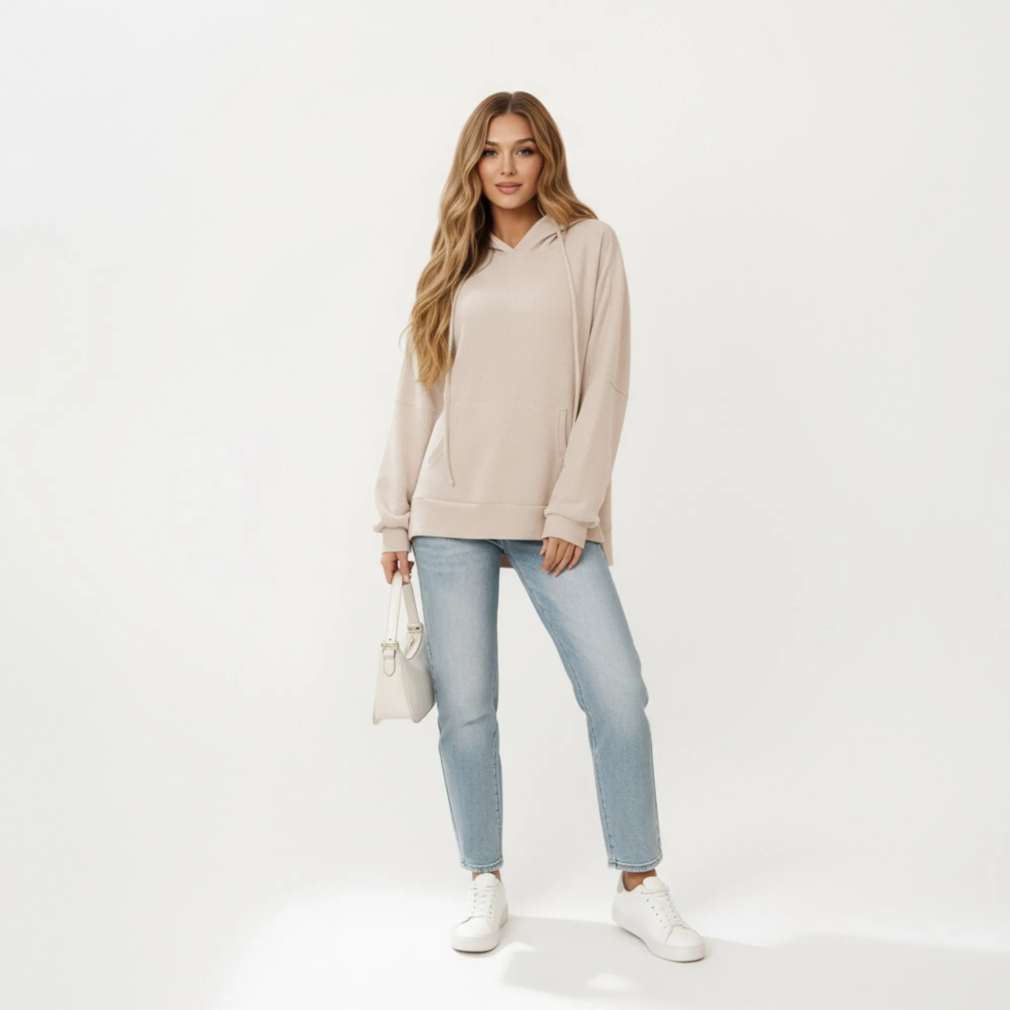 Anna-Kaci Women's Long Sleeve Pullover Hoodie with Kangaroo Pocket and Drawstring Detail sold by Anna-Kaci product image thumbnail 5