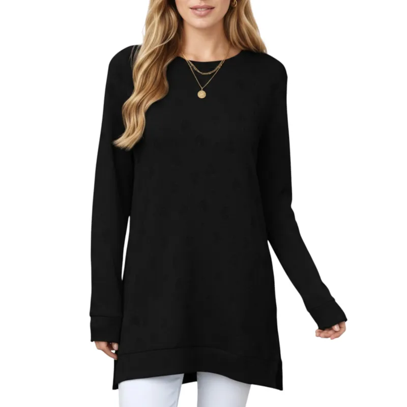 Anna-Kaci Women's Long Sleeve Oversized Pullover Top with High-Low Hem and Relaxed Fit sold by Anna-Kaci