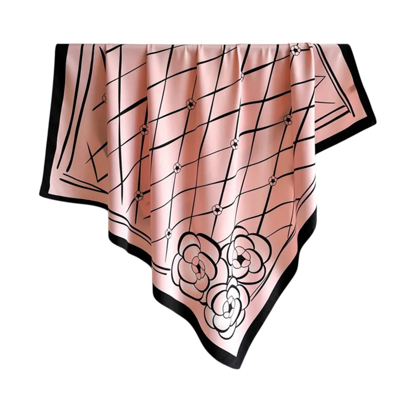 Anna-Kaci Oversized Women's Stripe Satin Square Scarf Fashionable Neck Hair Bag Accessory - 35.4IN¡Á35.4IN sold by Anna-Kaci