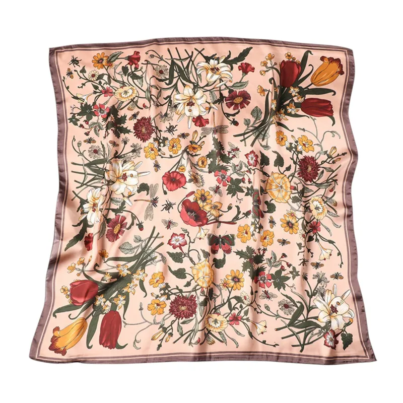 Anna-Kaci Women's Satin Floral Print Square Scarf with Elegant Vintage Inspired Design - 27.5IN¡Á27.5IN sold by Anna-Kaci