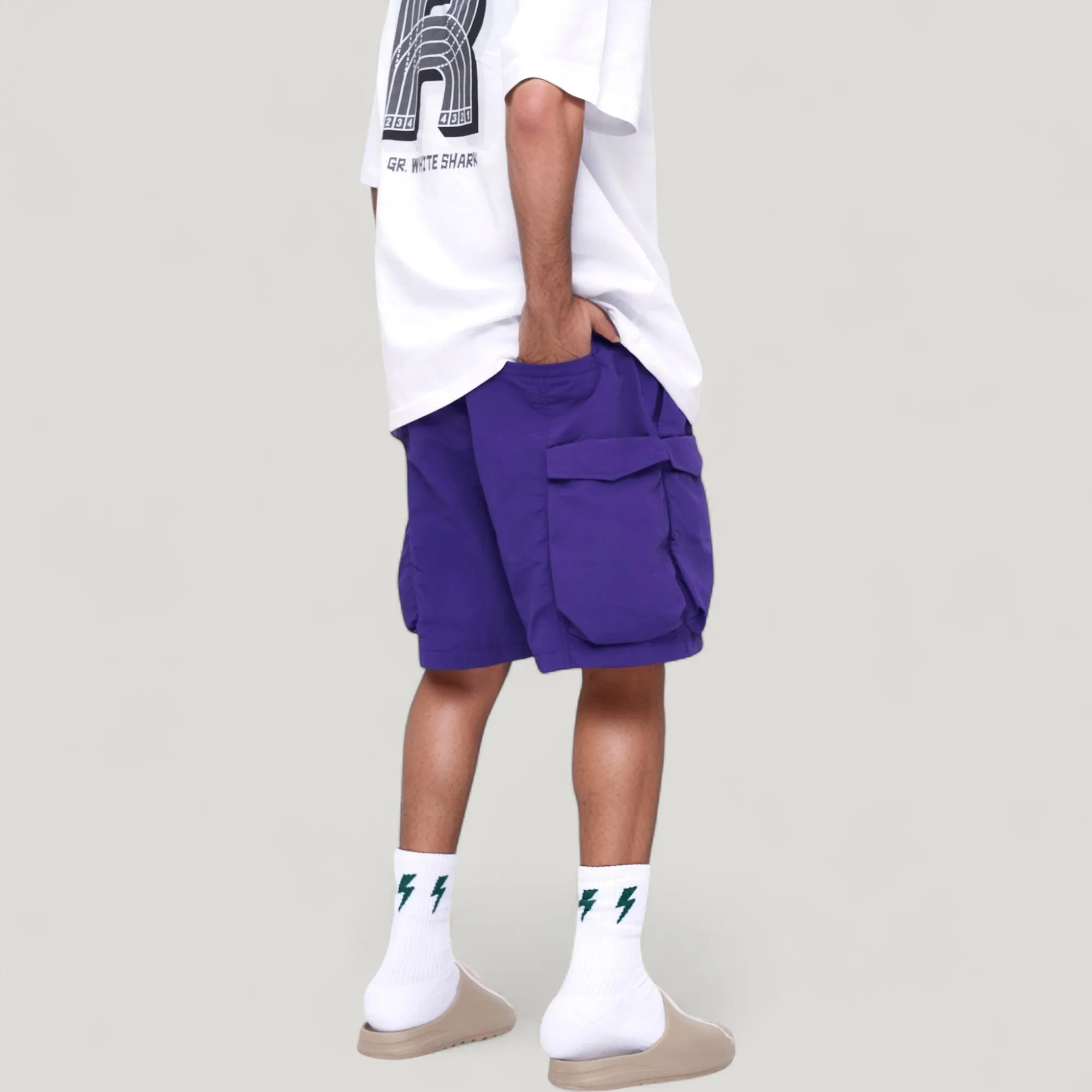 Anna-Kaci Active Men's Multi-Pocket Drawstring Waist Relaxed Fit Casual Cargo Shorts with Zipper Details sold by Anna-Kaci product image thumbnail 5