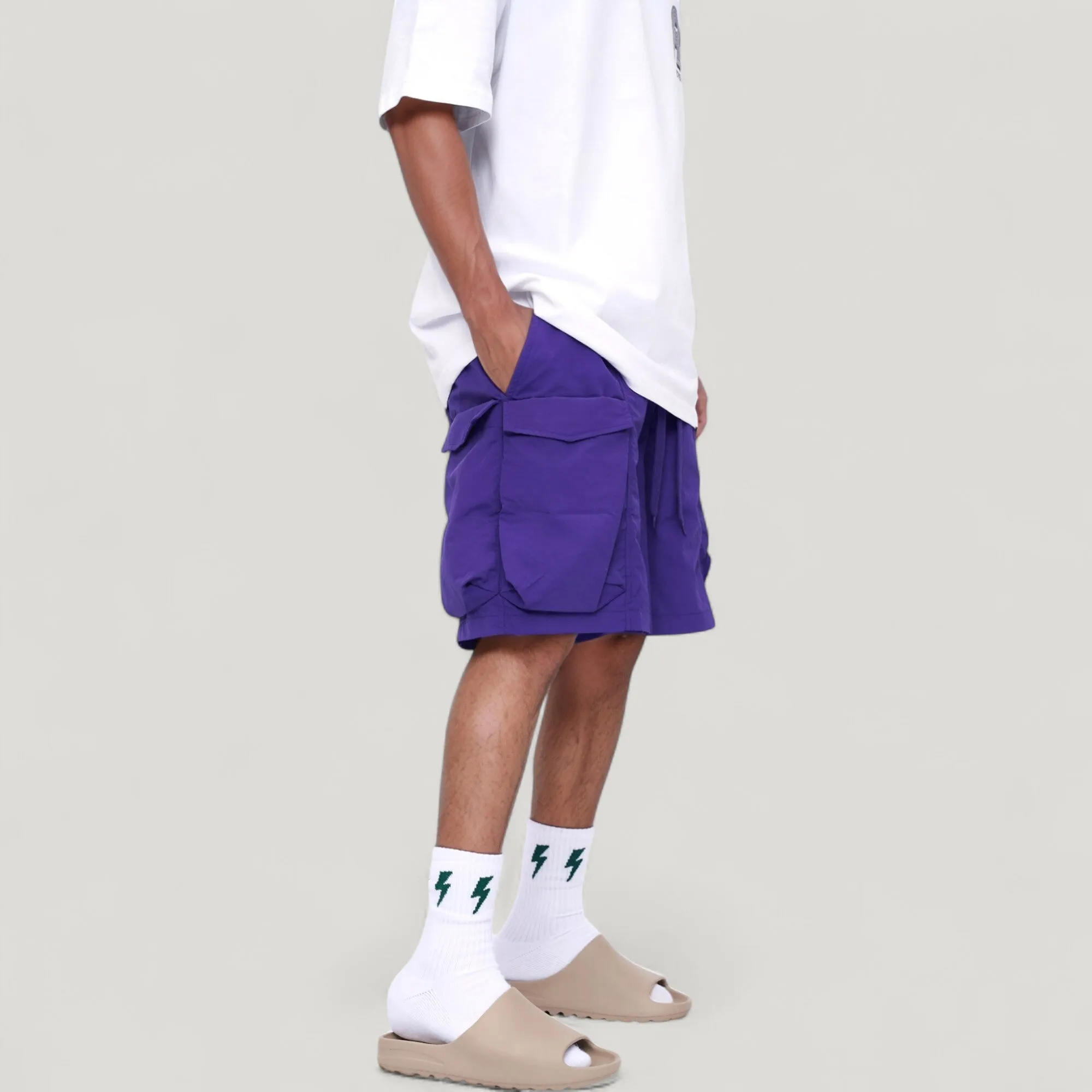 Anna-Kaci Active Men's Multi-Pocket Drawstring Waist Relaxed Fit Casual Cargo Shorts with Zipper Details sold by Anna-Kaci product image thumbnail 3